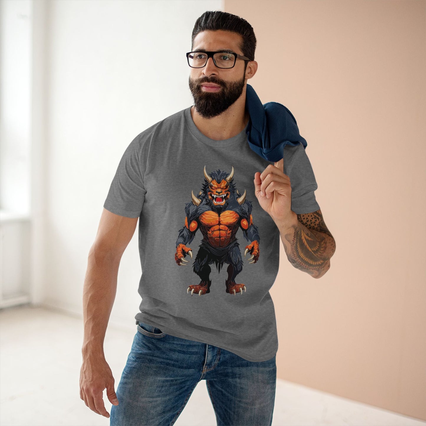 Cartoon Monsters Graphic Unisex 100 Cotton Staple Tee 7