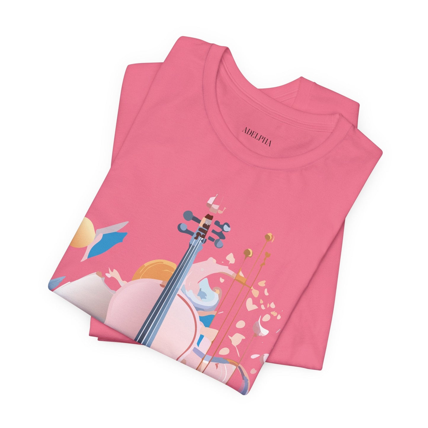 Music Graphic Unisex 100 Cotton Vintage Art with Musical Elements Tee 16