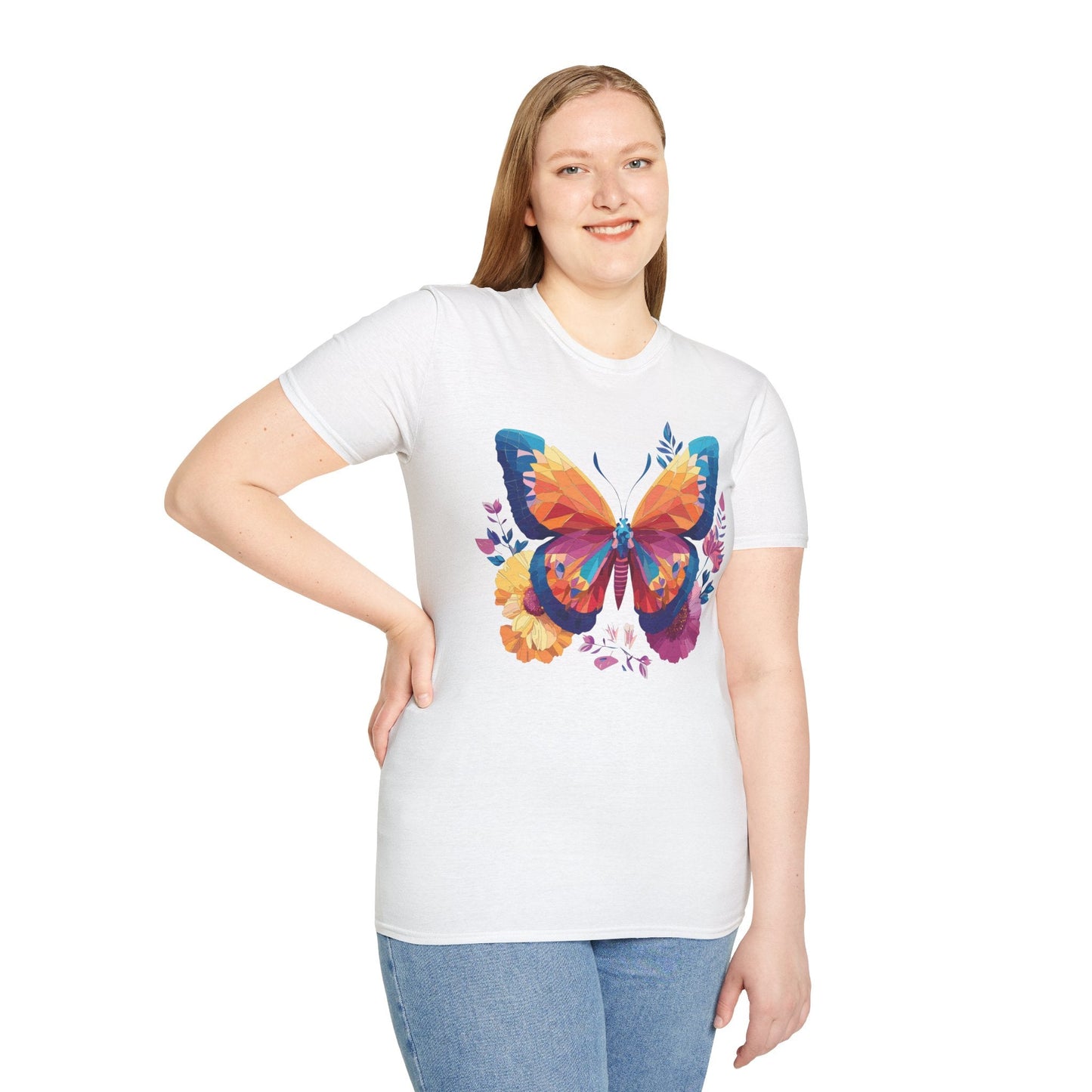 Butterfly Shirt Unisex Softstyle Short Sleeve Tee Monarch Butterfly 100 Percent Cotton
