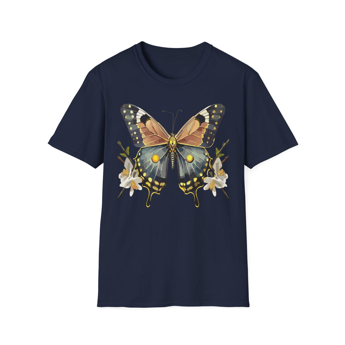 Butterfly Floral T‑Shirt — Vintage Monarch Graphic Tee Unisex 100 Cotton Gildan T-Shirt