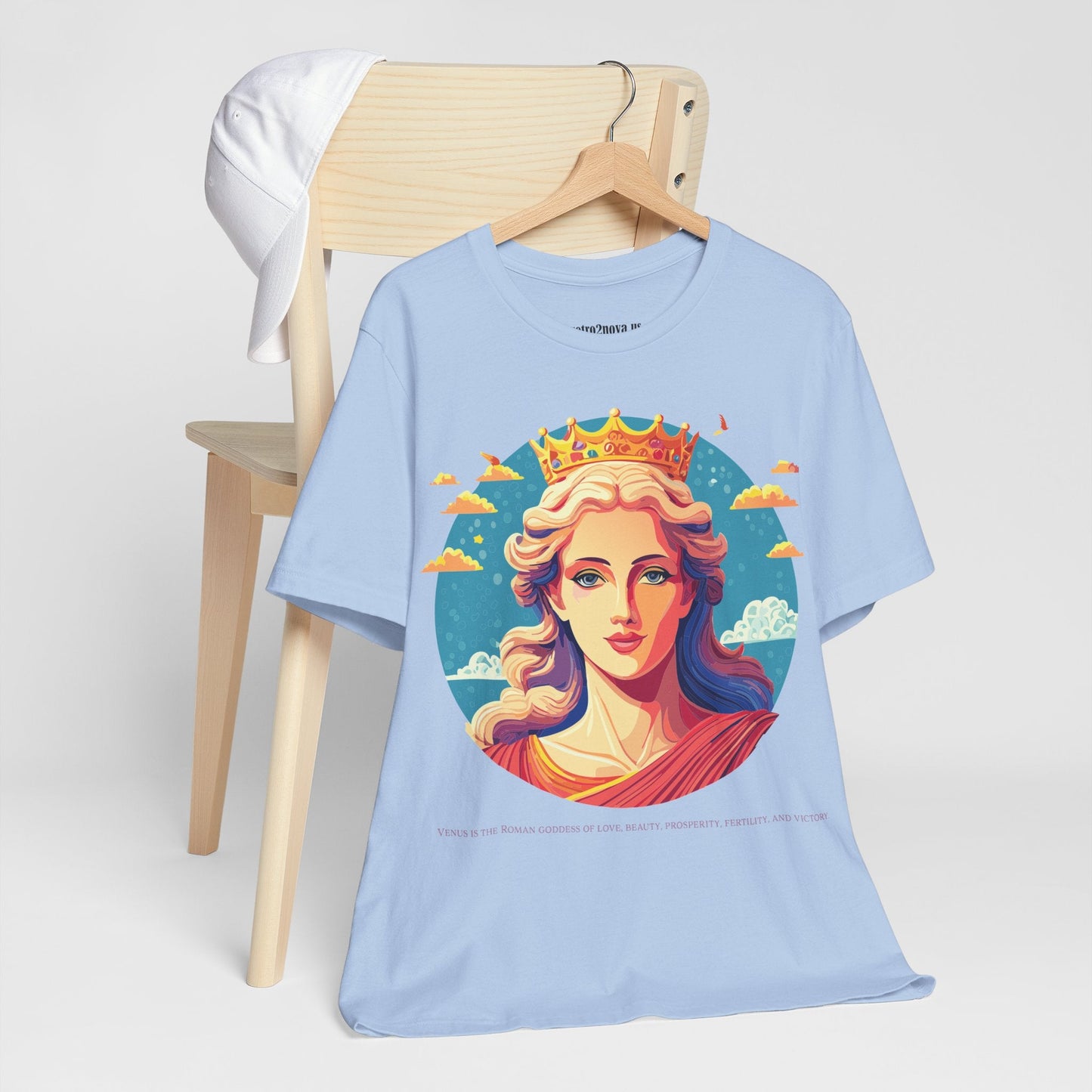 Goddess Venus Graphic Tee Unisex Cotton Short Sleeve Shirt With Original Retro2Nova Artwork