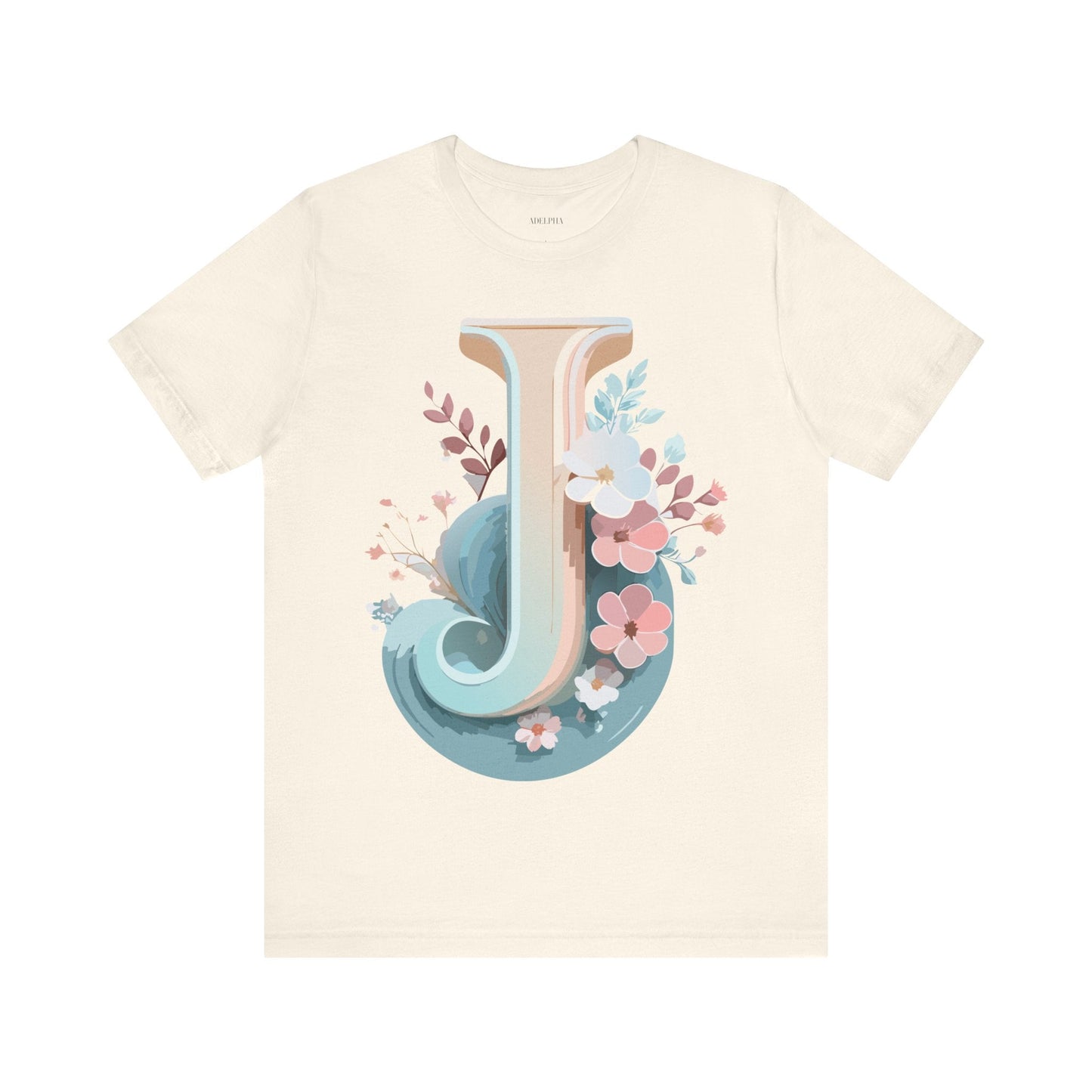 Letter J Shirt Graphic Tee For Unisex Style By Adelpha Vintage Inspired Art Tee Design