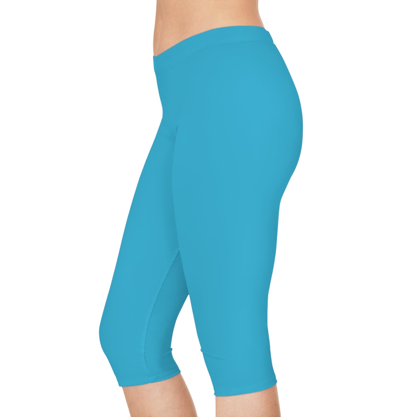Blue Color Capri Leggings, Blue Capri Leggings 15