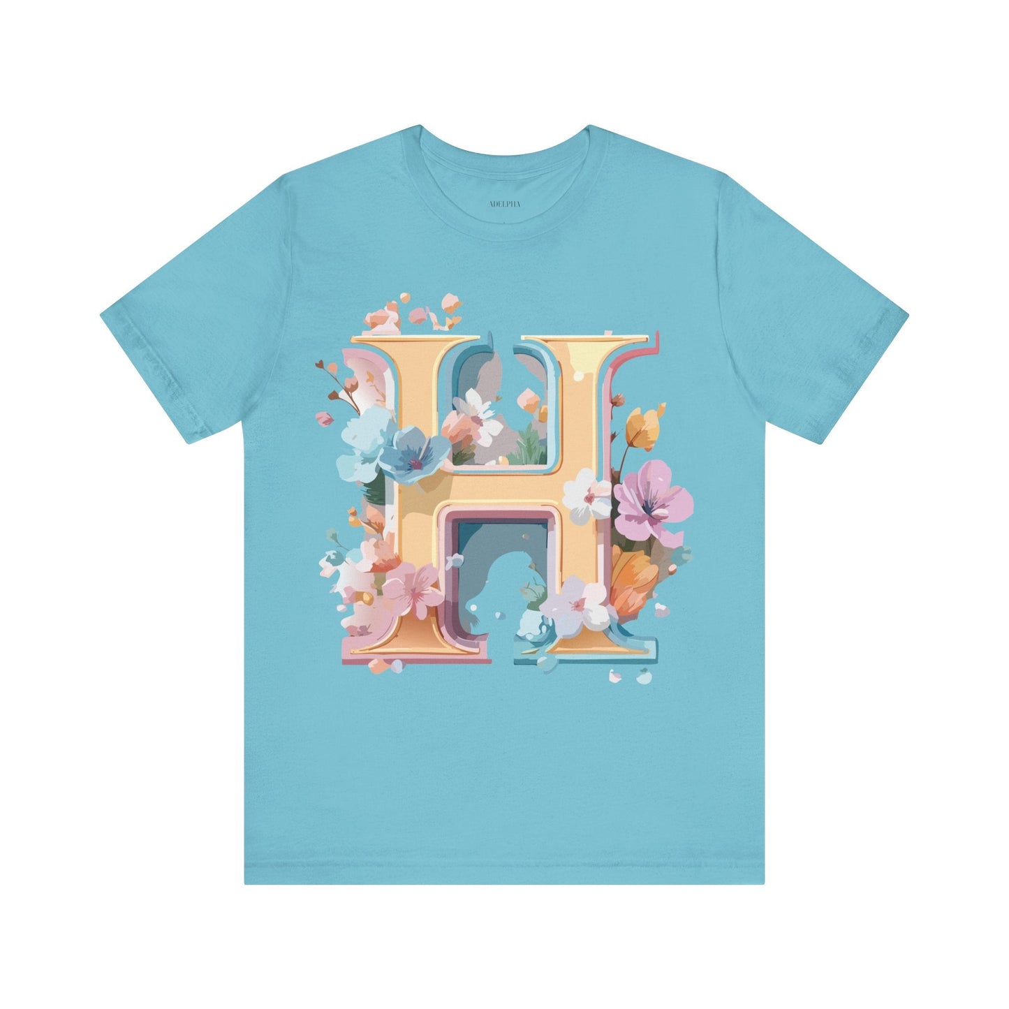 Adelpha Letter H Graphic Tee Unisex Jersey Short Sleeve Vintage Inspired Art Design Shirt