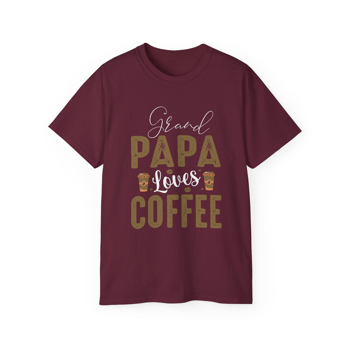 Grand Papa Loves Coffee T-Shirt | Papa Coffee Tee