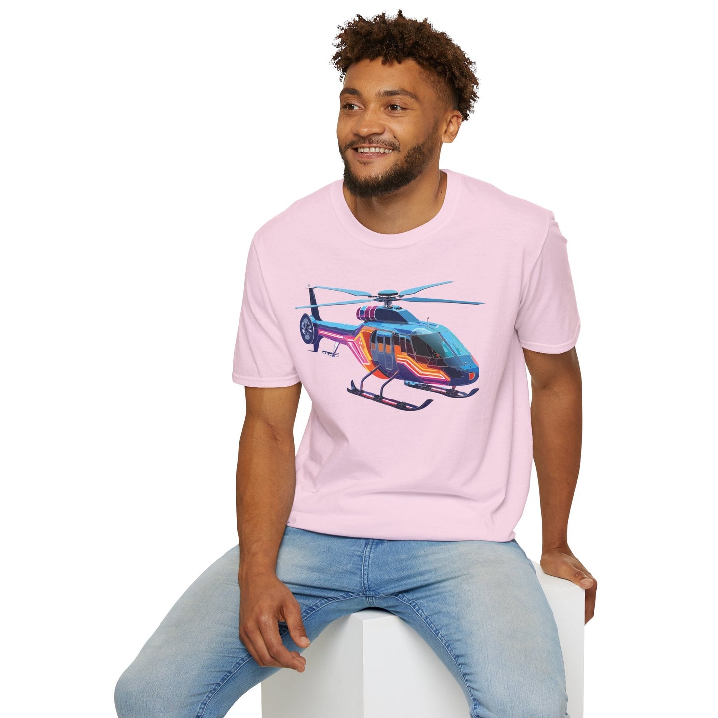 Chopper Helicopter T Shirt Unisex Softstyle 100 Percent Ring Spun Cotton Premium Tee