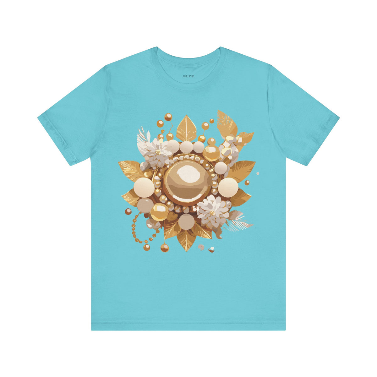 Jewelry Graphic Unisex Cotton Bella+Canvas Tee with Gemstones Art Design m32