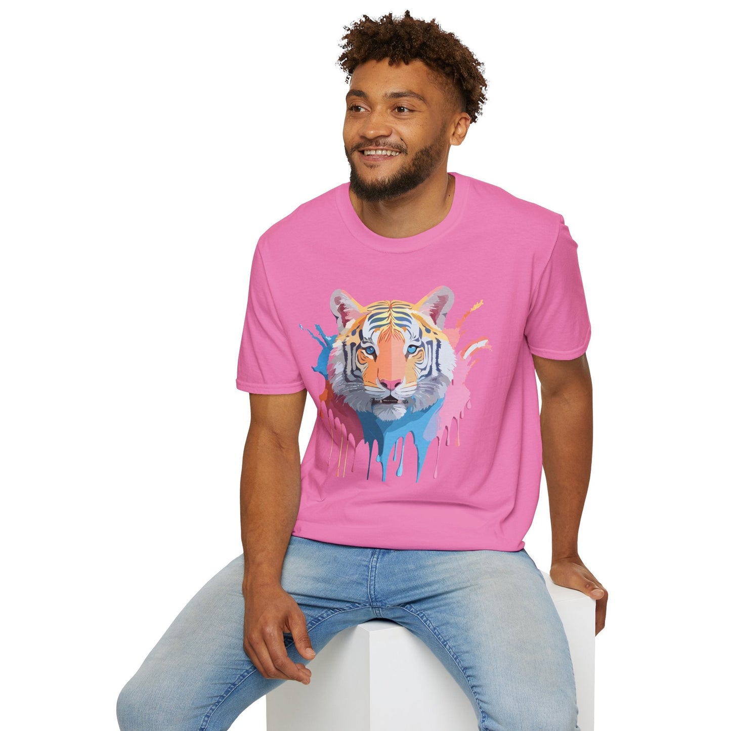 Tiger Print Unisex Softstyle T Shirt Gildan 64000 Comfort Tee