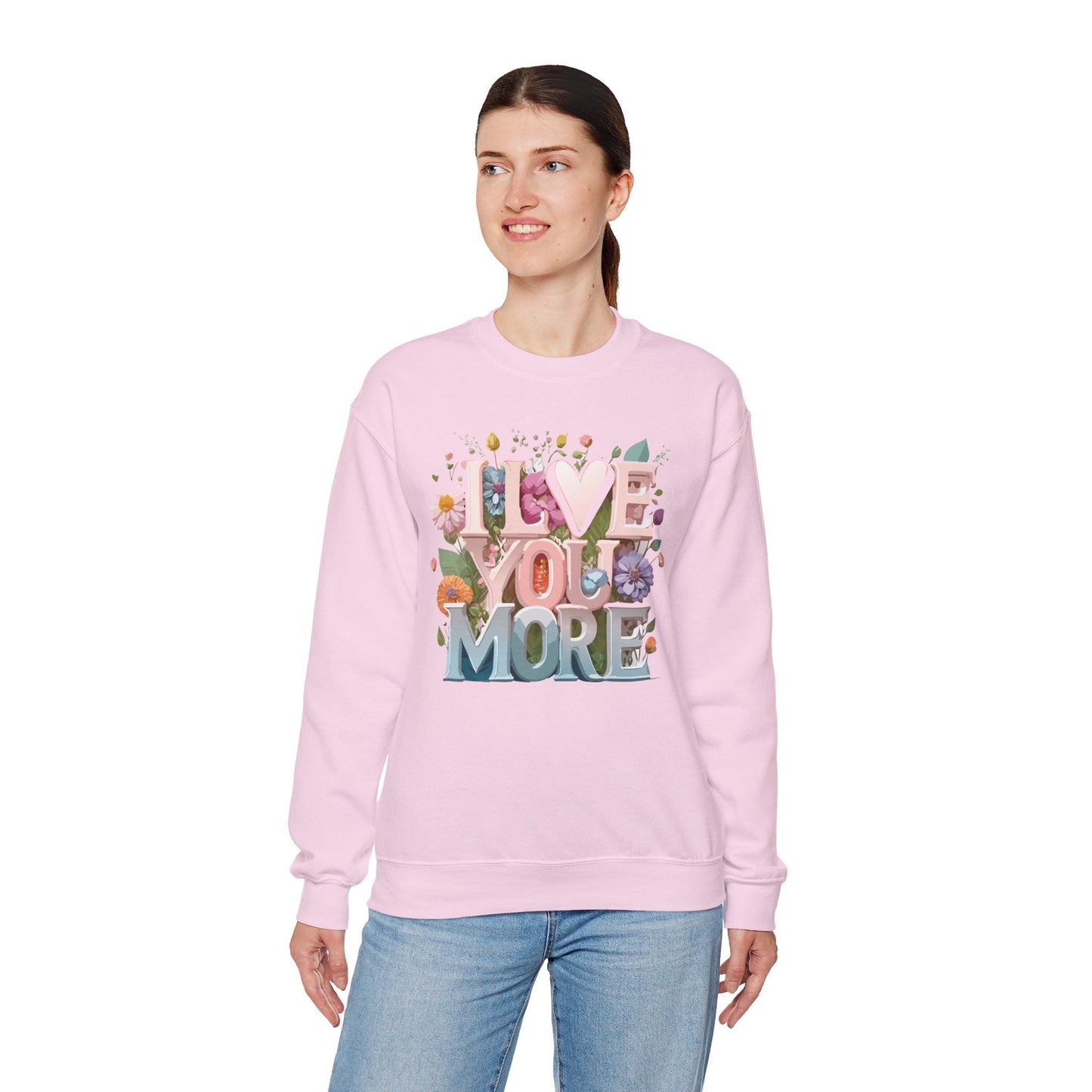 Floral Love Sweatshirt Unisex Crewneck Valentine Day Floral Print Cozy Winter Wear