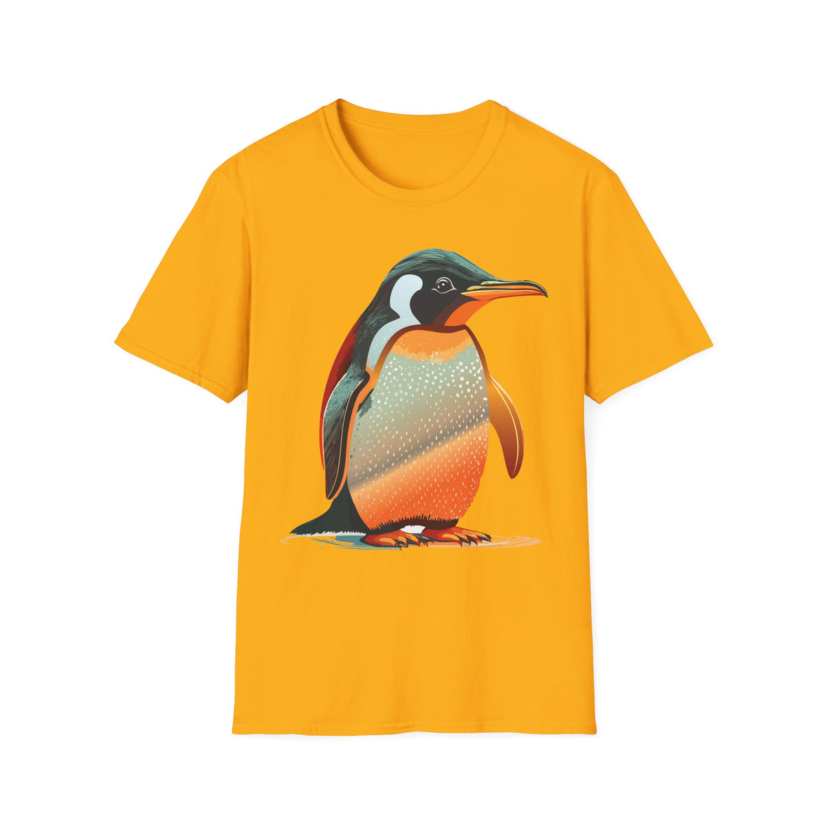 Colorful Penguin Illustration T-Shirt | Vibrant Penguin Artwork