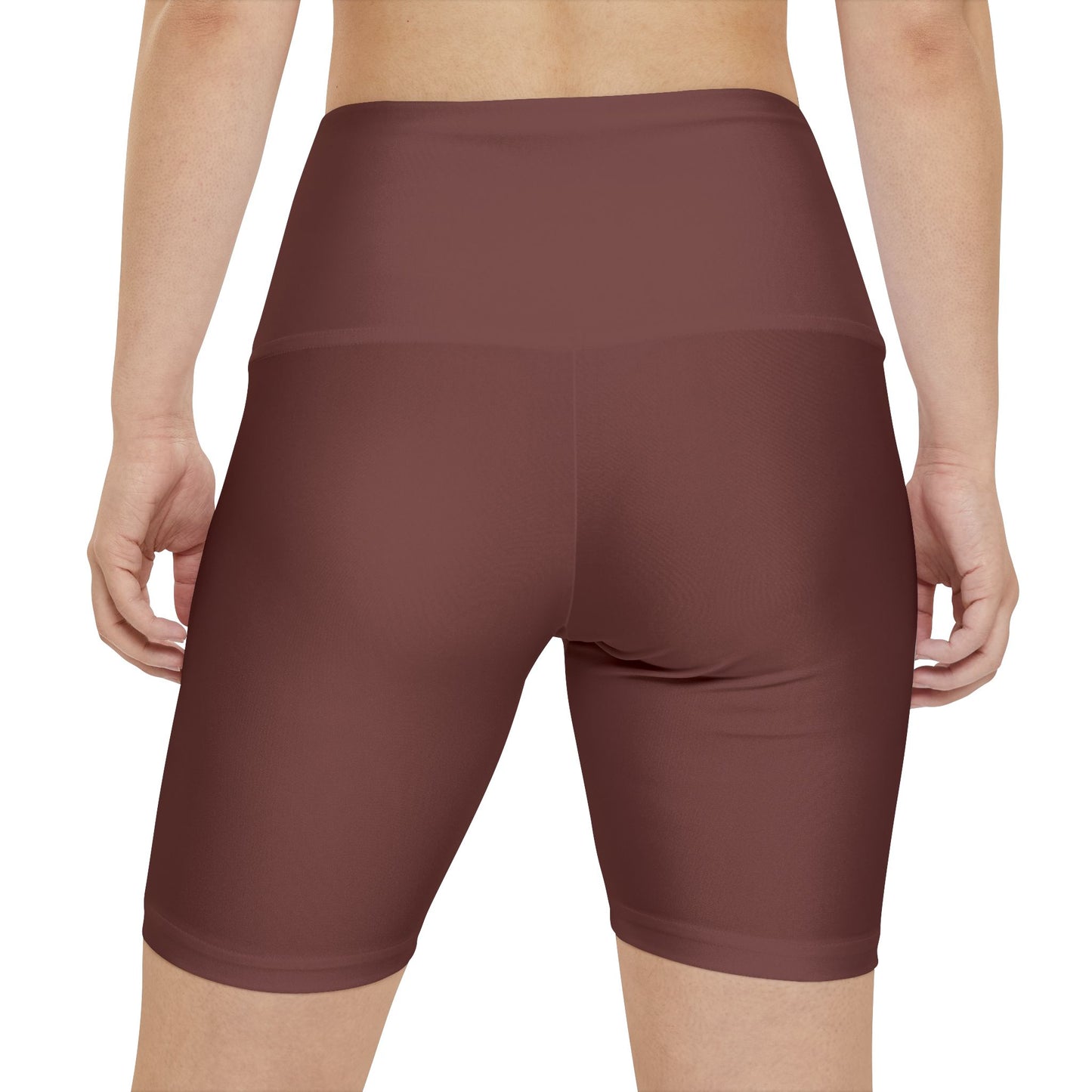 Dark Cooper Workout Shorts — High-Waist Brown Biker Shorts for Women