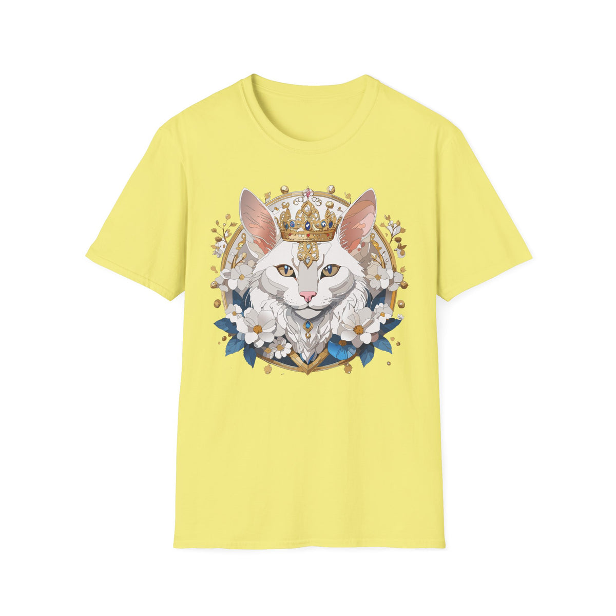 Regal Cat Crown T-Shirt | Crowned Kitty Illustration Tee