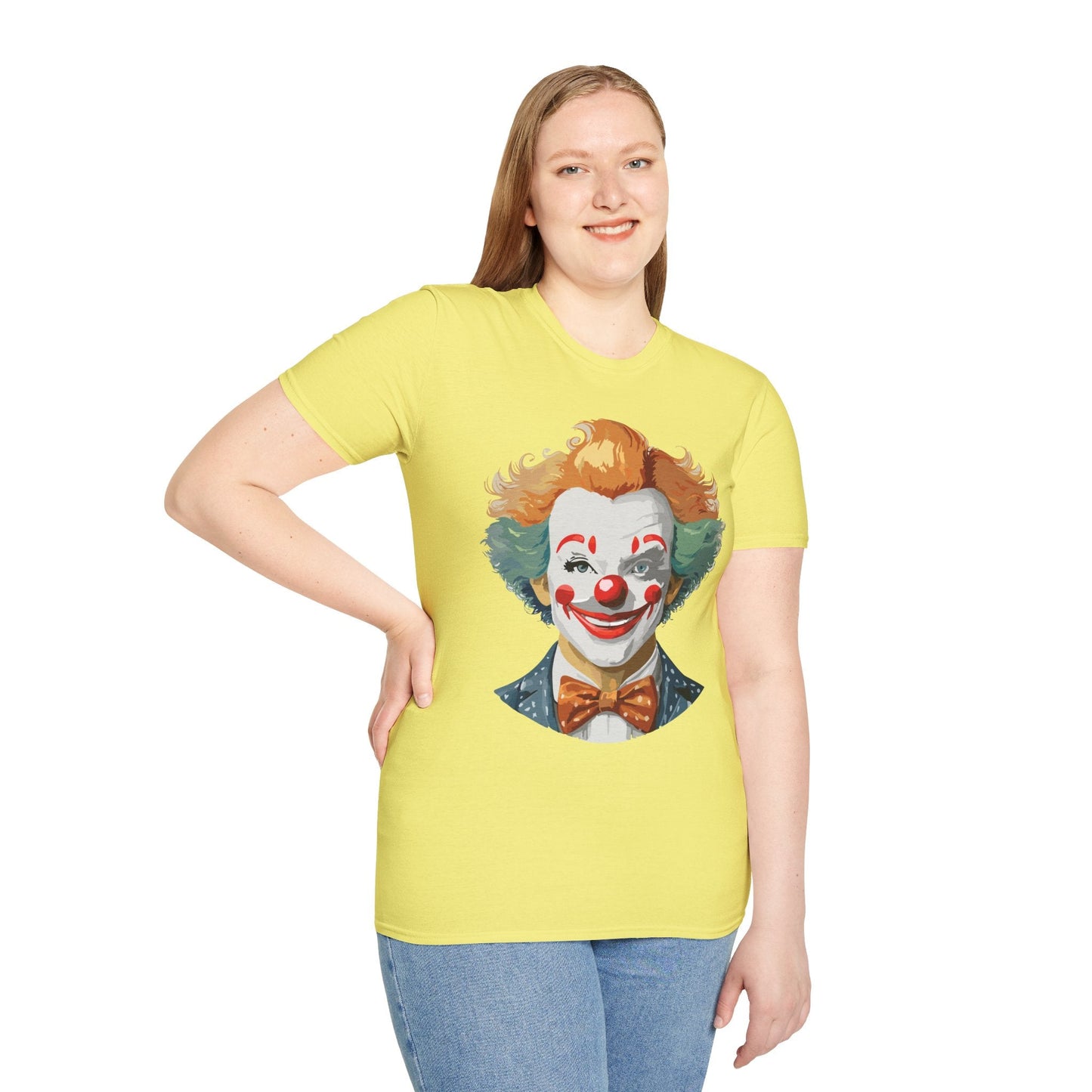 Unisex Short Sleeve Softstyle Clown T Shirt With Funny Man Circus Theme Tee Gildan 64000