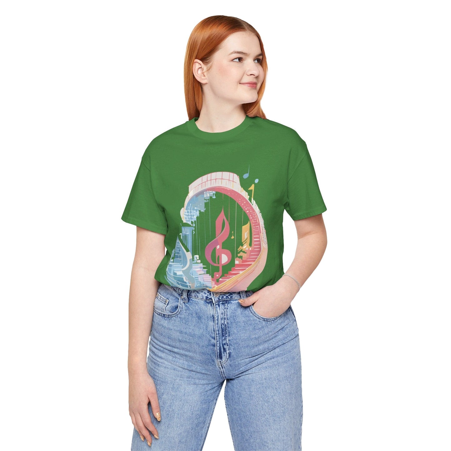 Music Graphic Unisex 100 Cotton Vintage Art with Musical Elements Tee 33