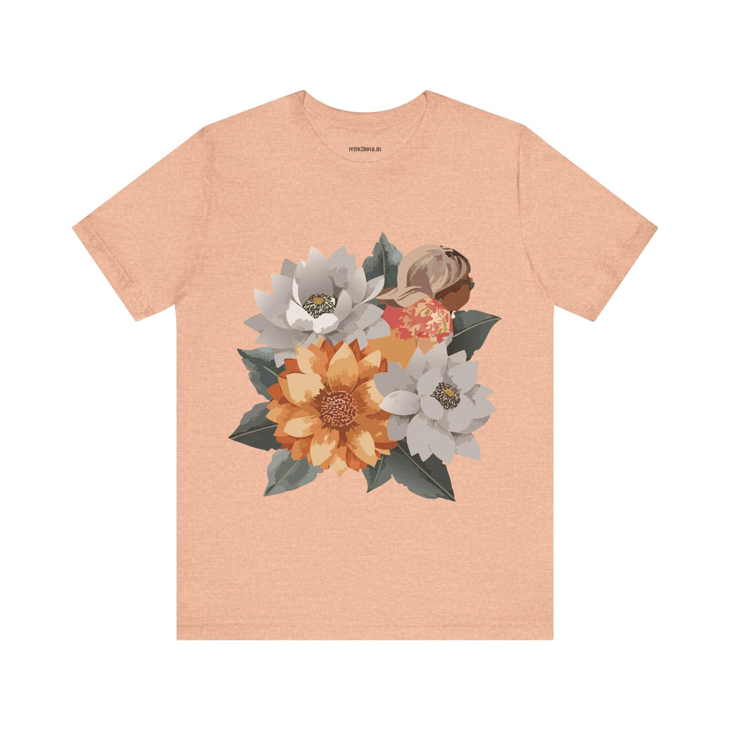 Retro2Nova Flowers Shirt Floral Shirt Unisex Floral Tee Lightweight Breathable Jersey