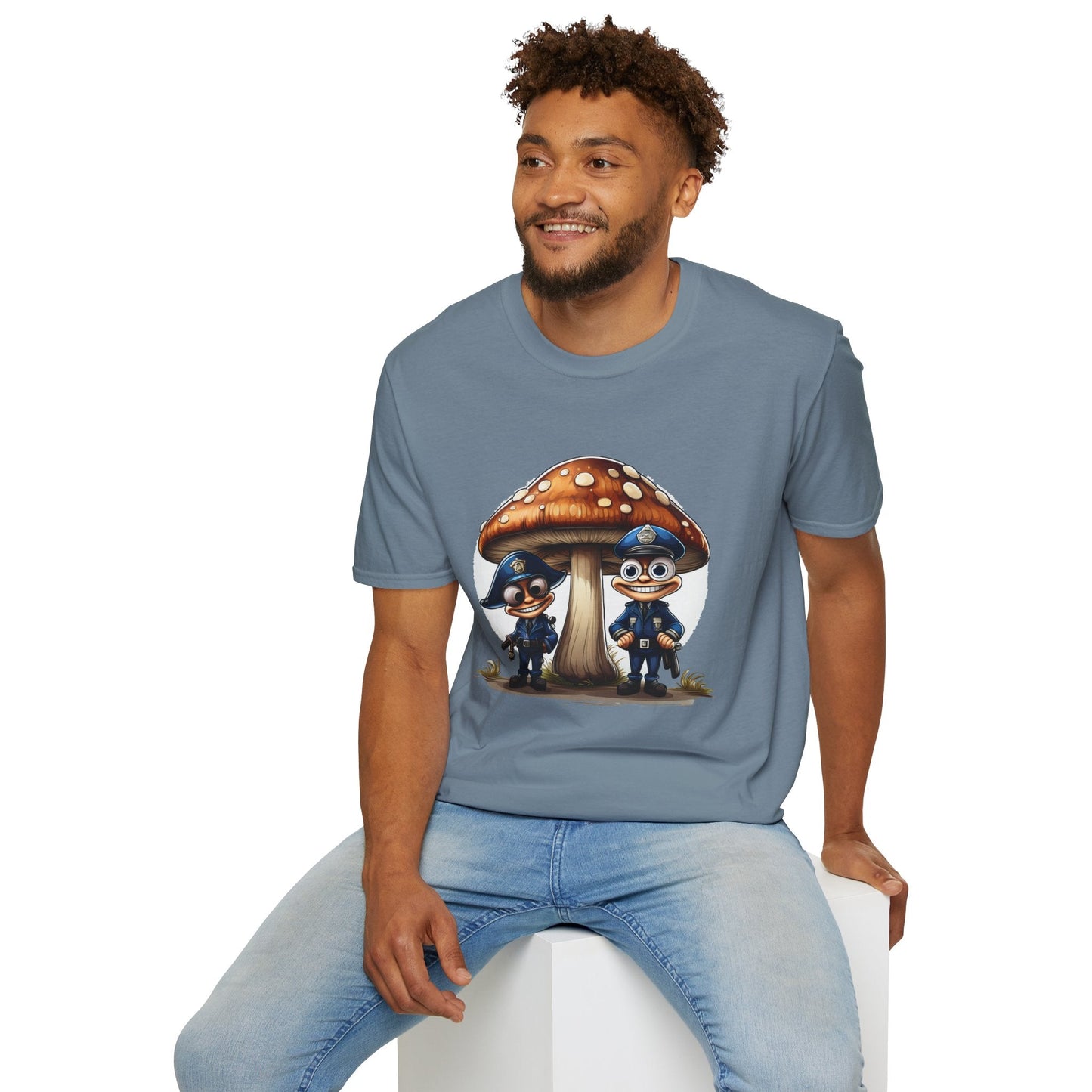 Funny Mashroom Graphic Unisex Softstyle Cotton With Cartoon Illustration Design 11