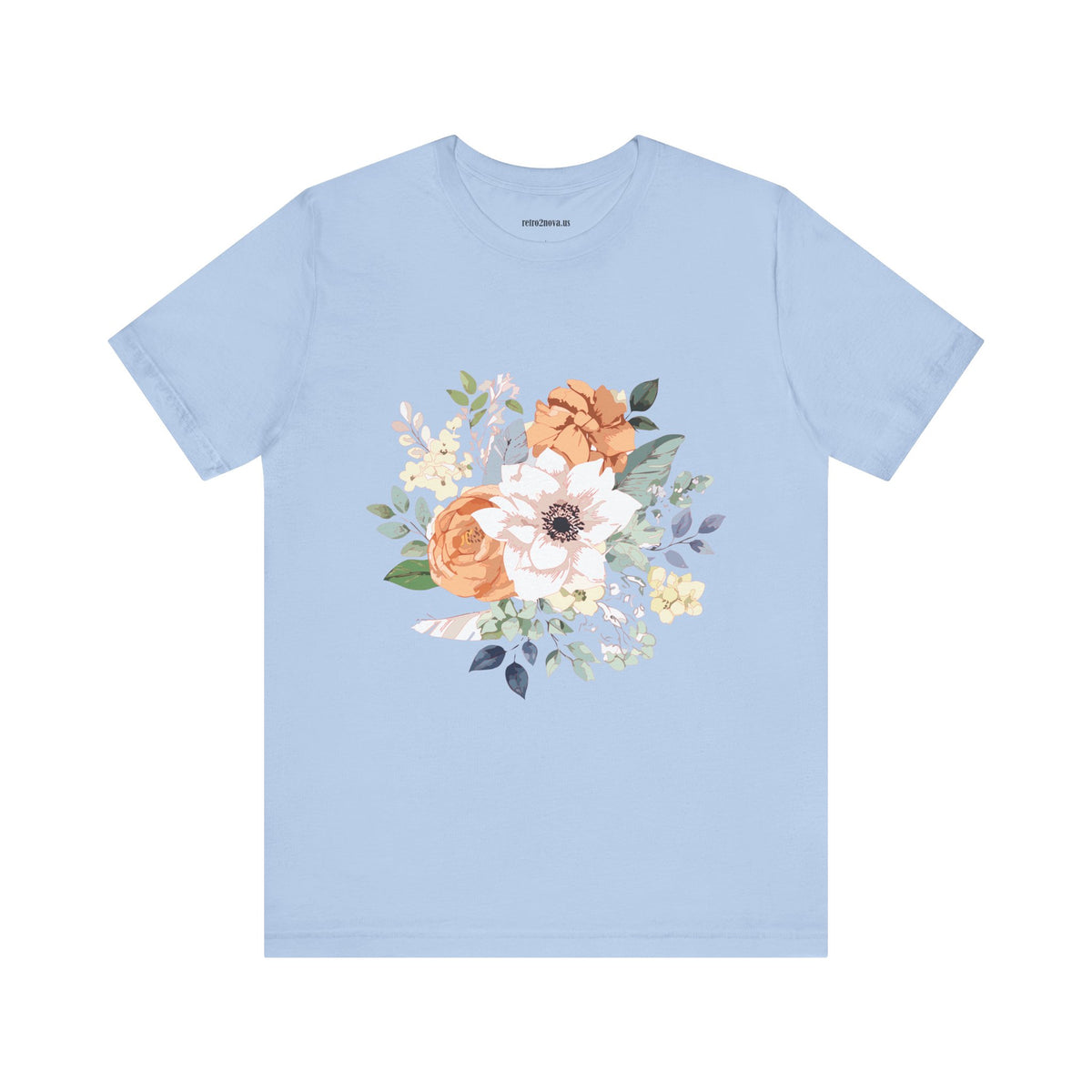 Floral Graphic Unisex Cotton Bella+Canvas Tee with Flowers Design ab9