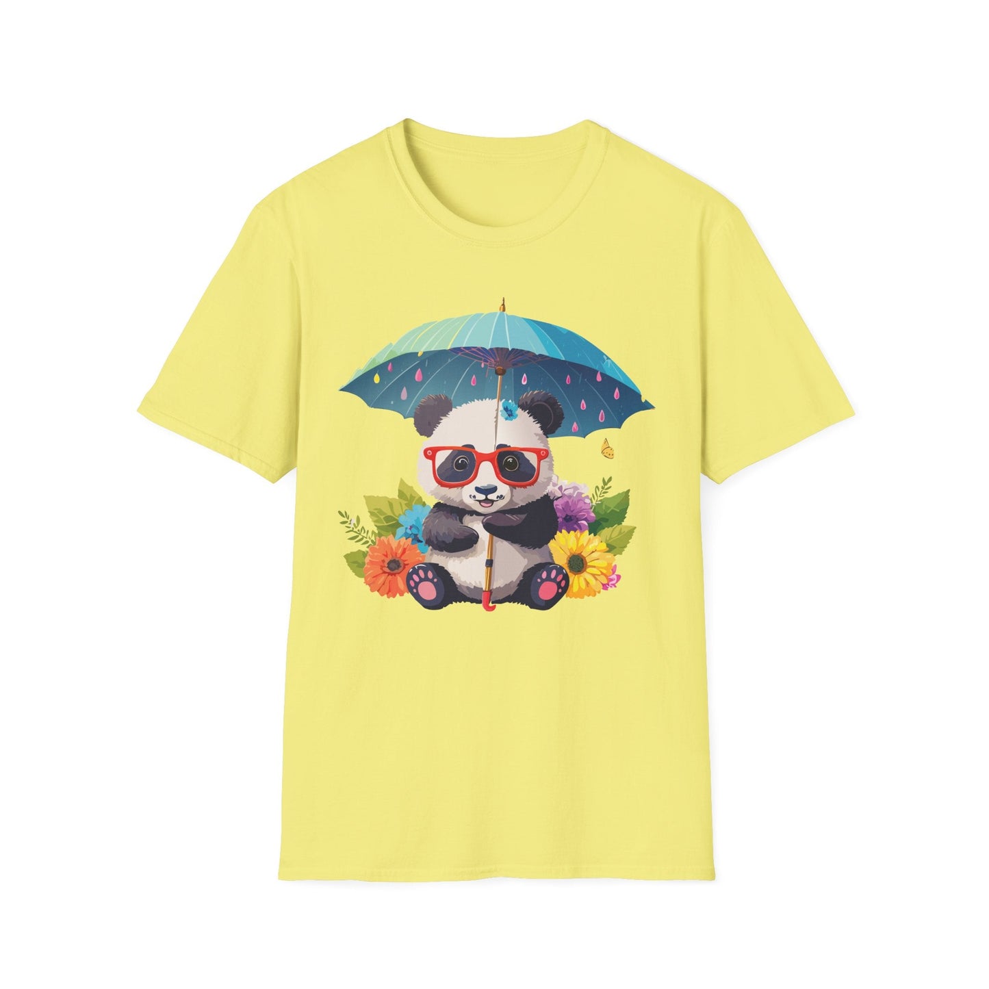 Panda Shirt Unisex Tee 100 Percent Ring Spun Cotton Softstyle Gildan 64000 Animal Print