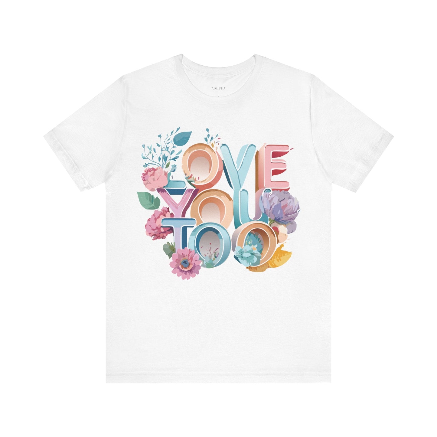 Valentine Day Graphic Unisex 100 Cotton Vintage Artwork with Love and Flower Design Tee 39