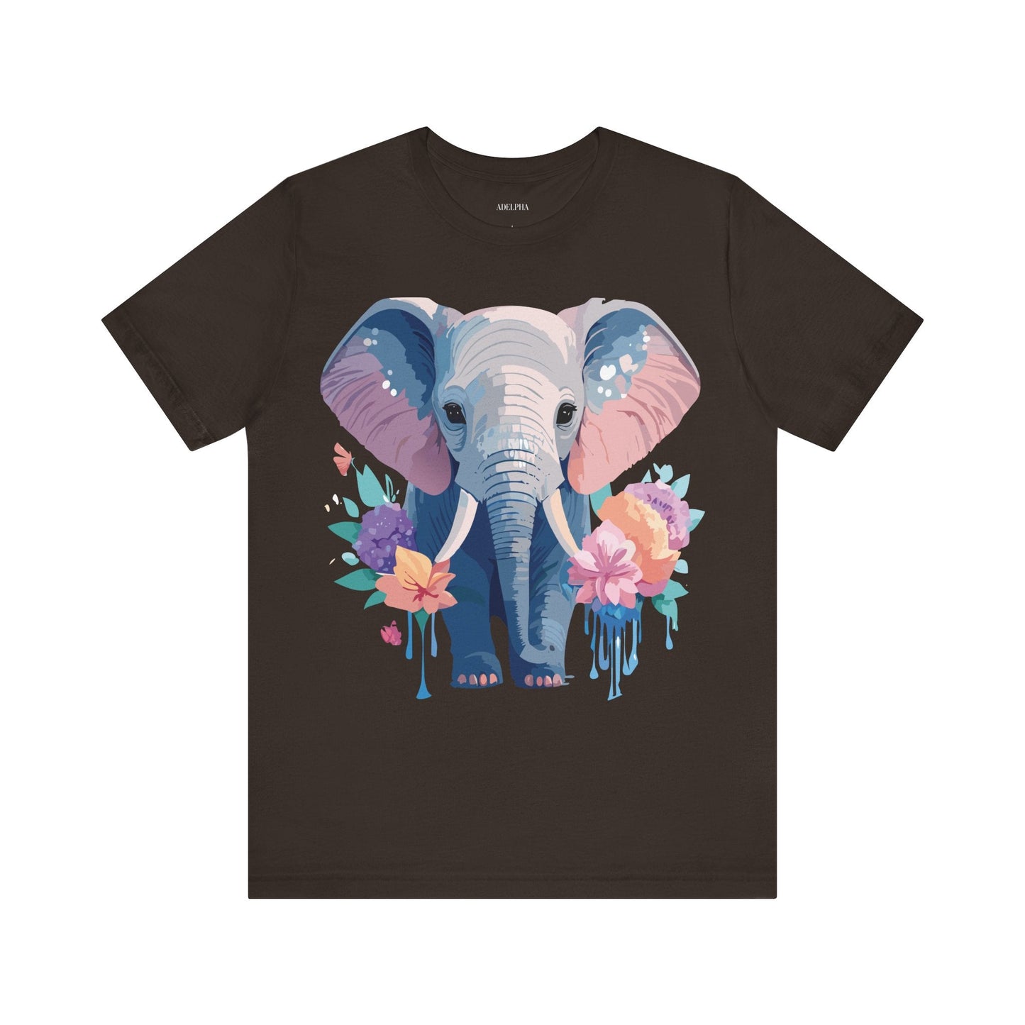 Elephant Graphic T Shirt Unisex Vintage Art Design Tee by Adelpha Short Sleeve Premium