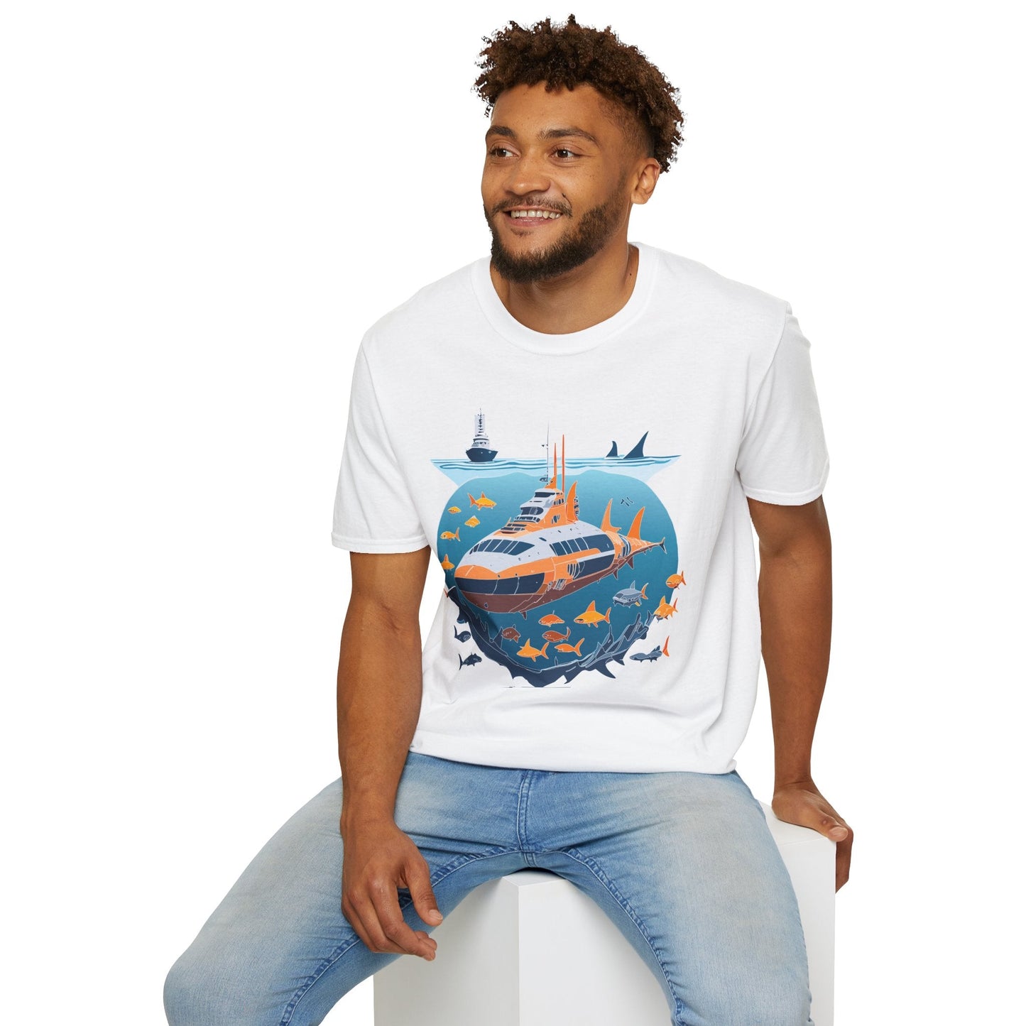 Ocean Tee Shirt Unisex Short Sleeve Gildan Softstyle 64000 Premium Comfort Ocean Artwork