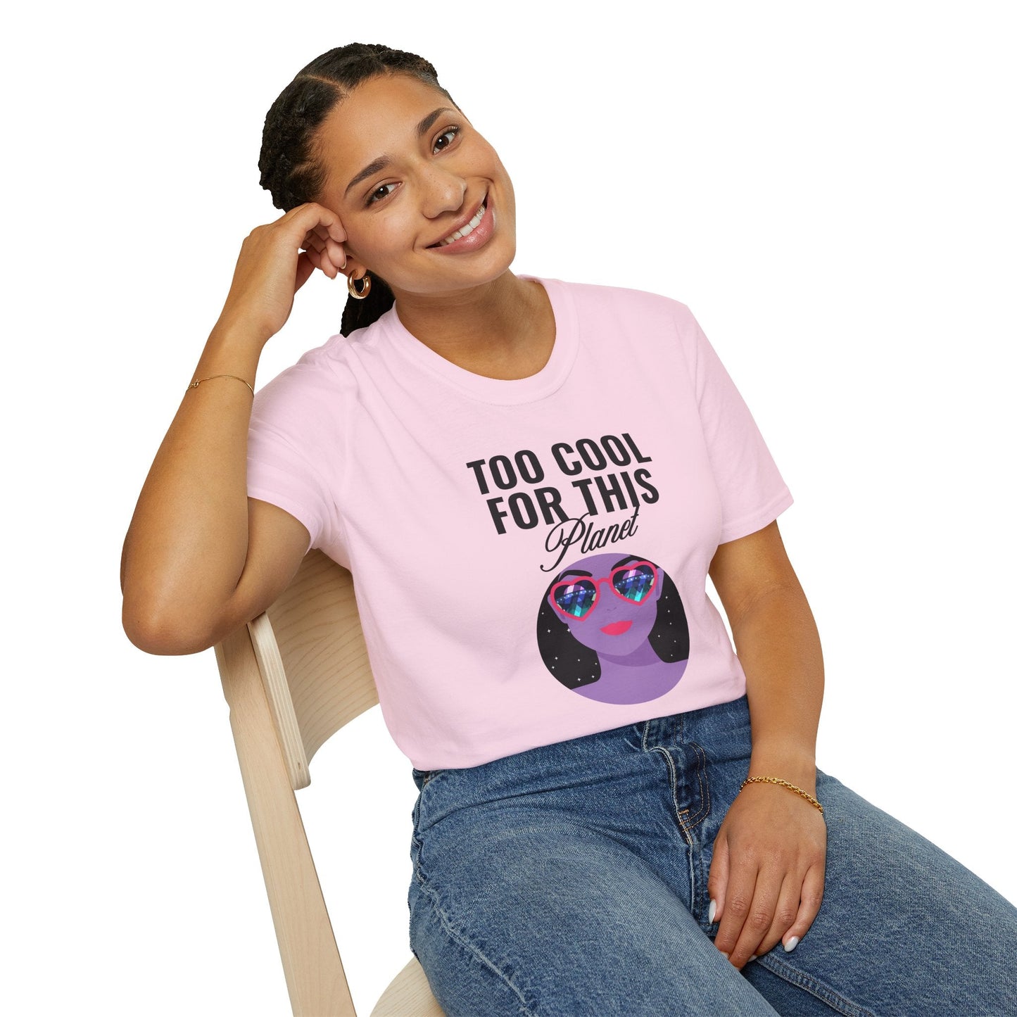 Too Cool For This Planet TShirt  Retro Alien Sunglasses Graphic Tee