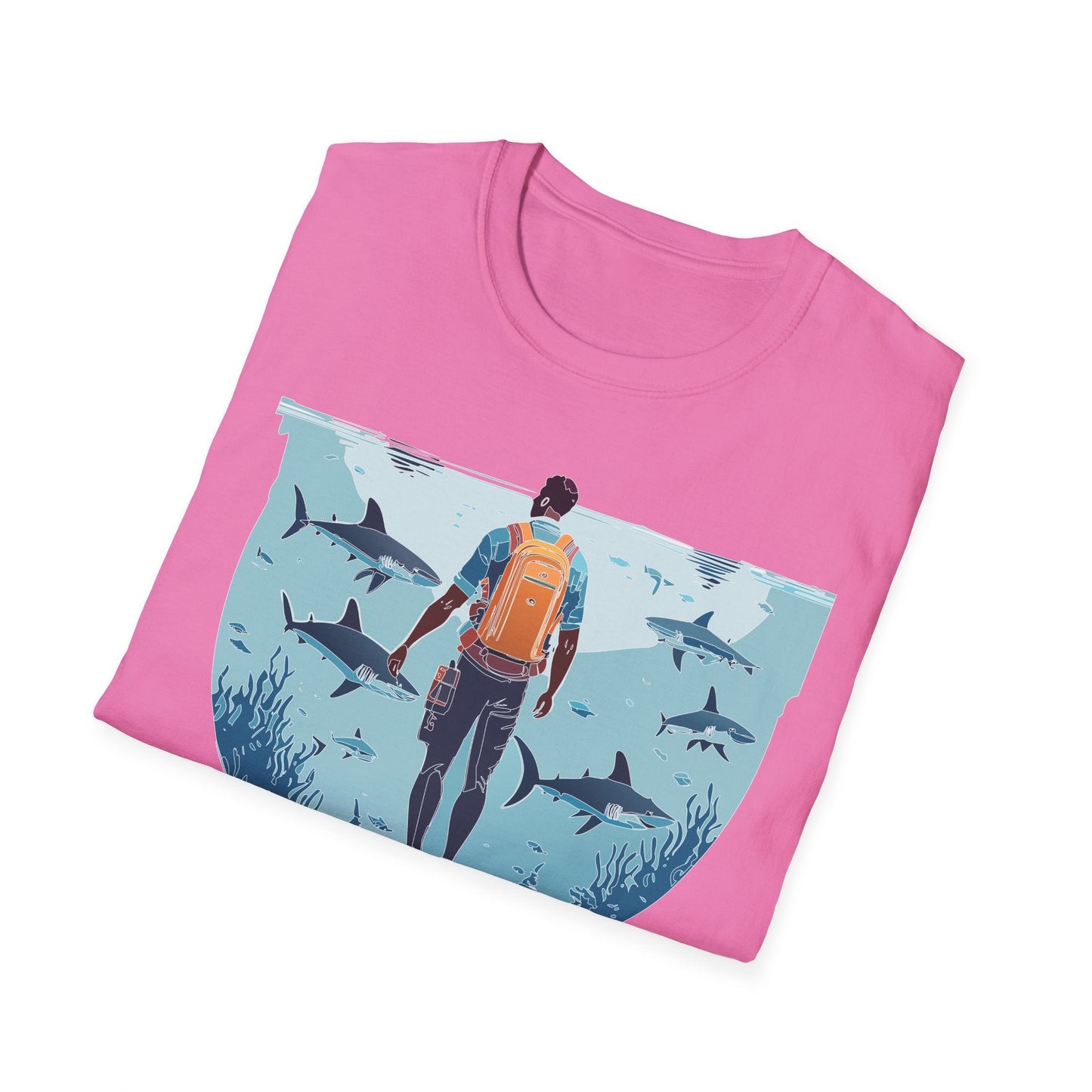 Ocean Tee Shirt Unisex Softstyle T Shirt With Ocean Art Design U Boat Theme Graphic Artwork Edition