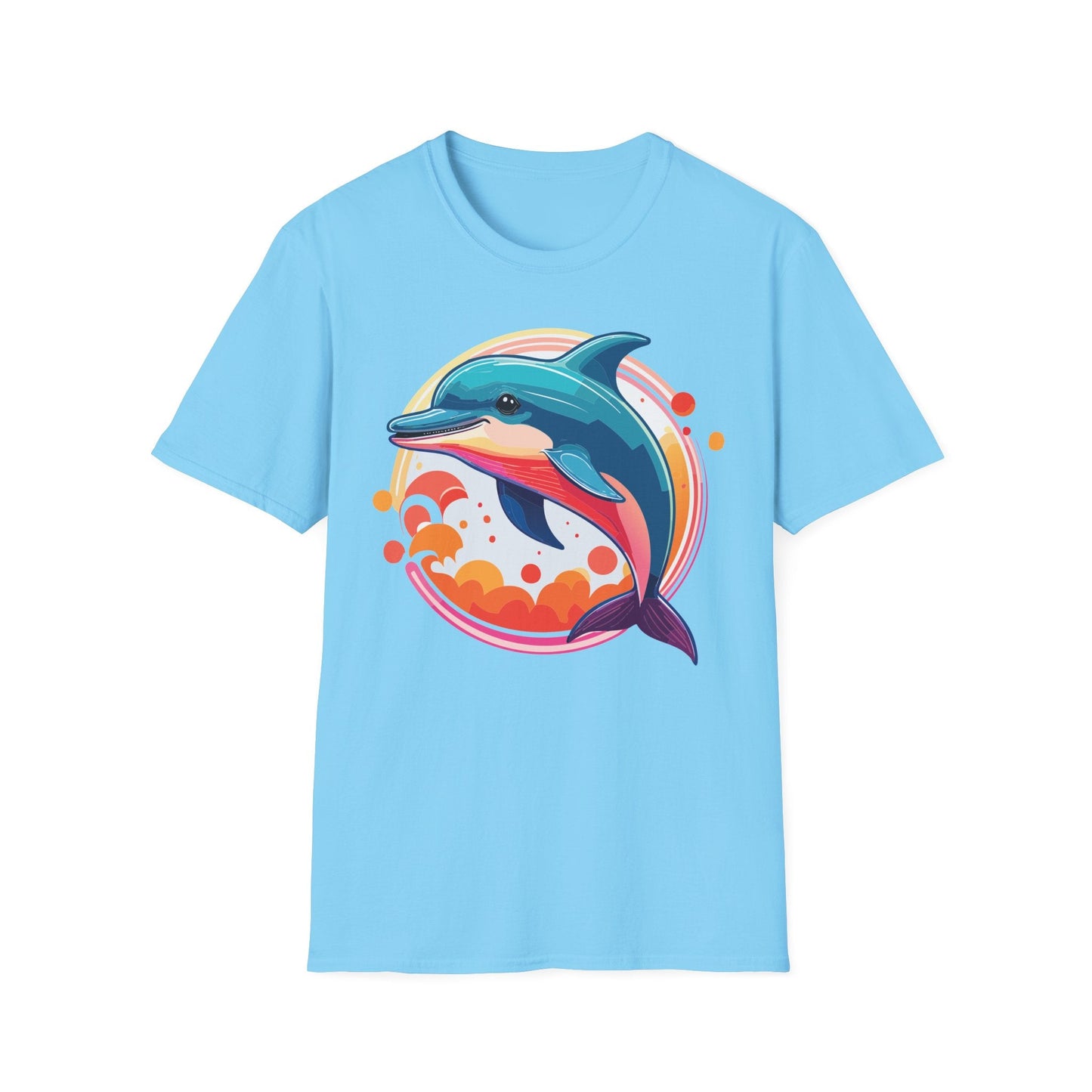 Dolphin Shirt Unisex Softstyle Tee Short Sleeve 100 Percent Ring Spun Cotton Gildan 64000