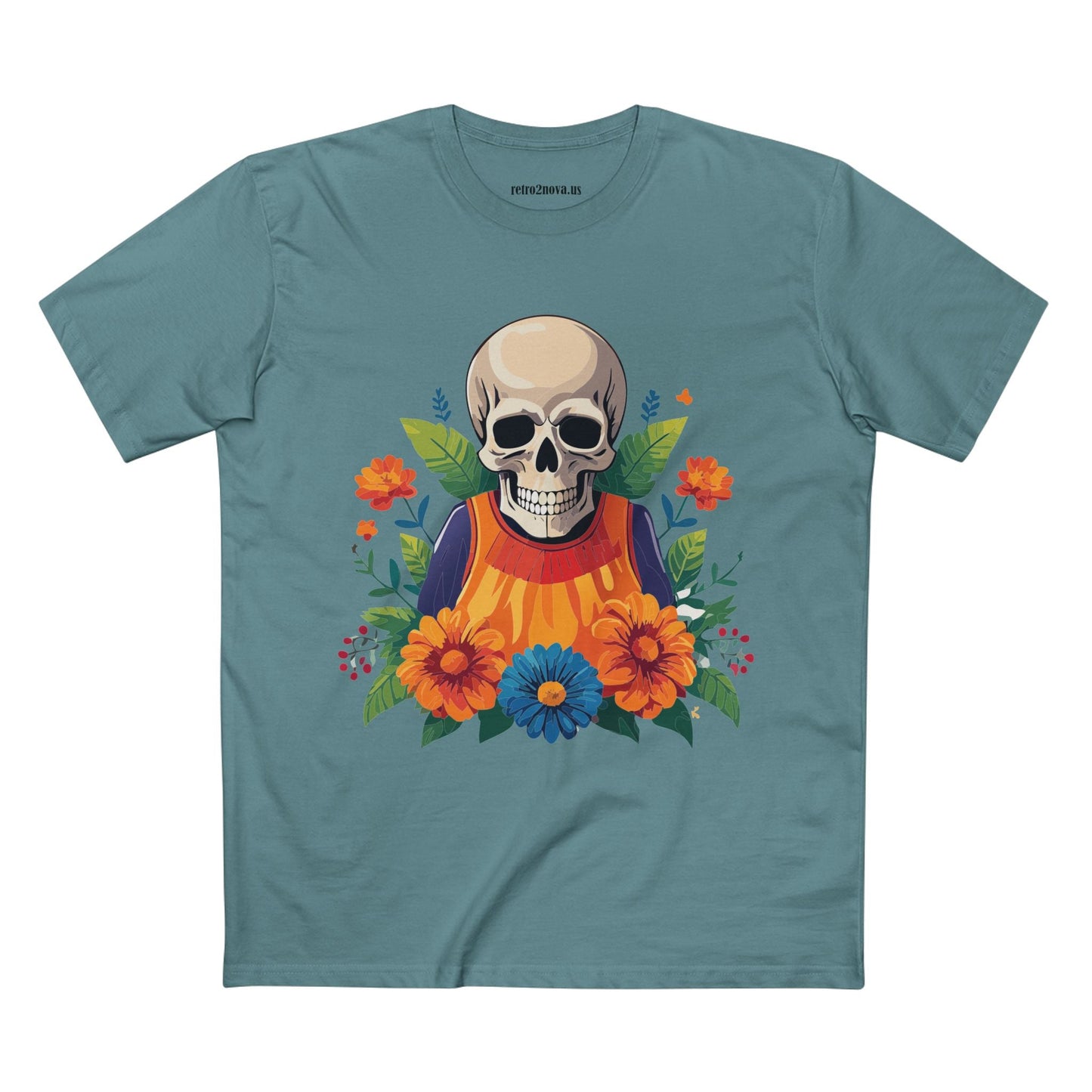 Retro2Nova Skull Shirt Unisex Skeleton Tee Premium Cotton Art Design Original Artwork Collection