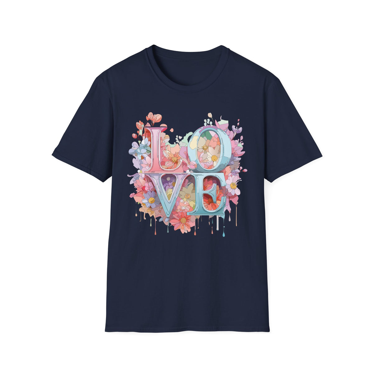 Floral LOVE Typography T-Shirt | Flower Letters Tee