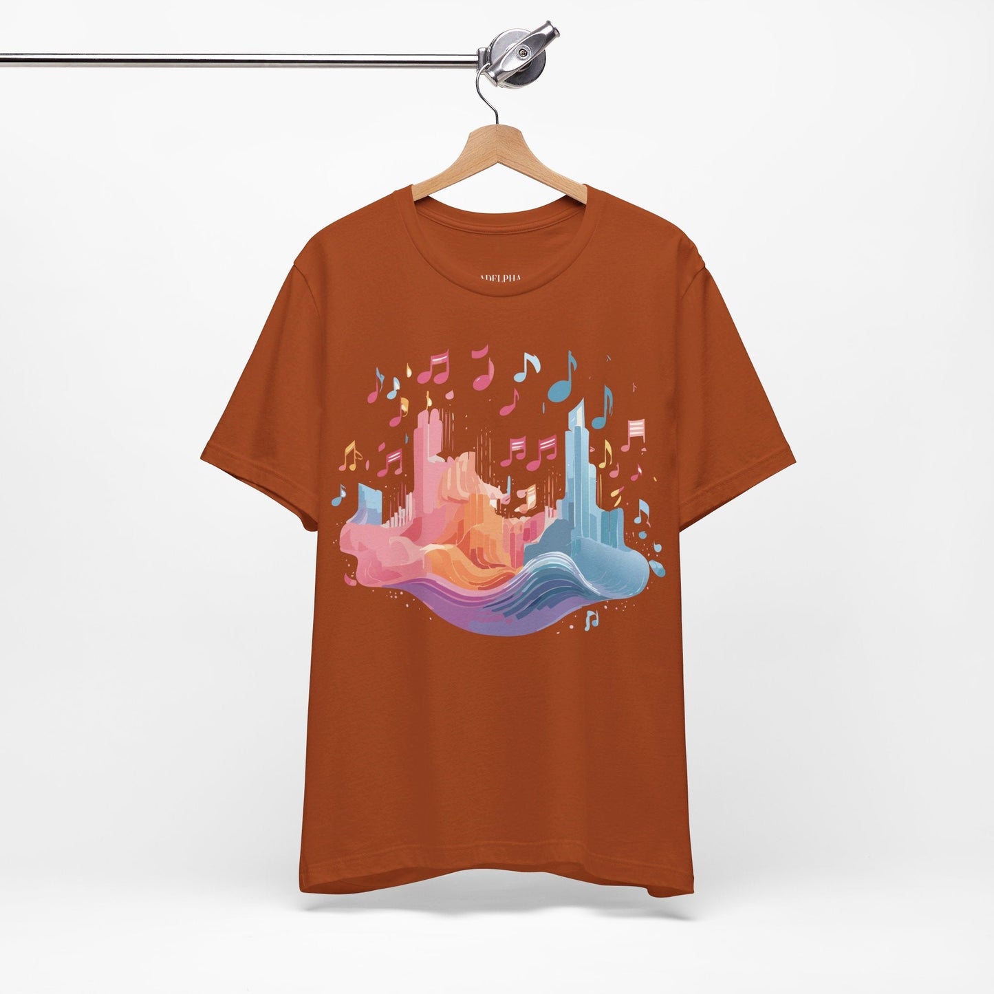 Music Graphic Unisex 100 Cotton Vintage Art with Musical Elements Tee 23