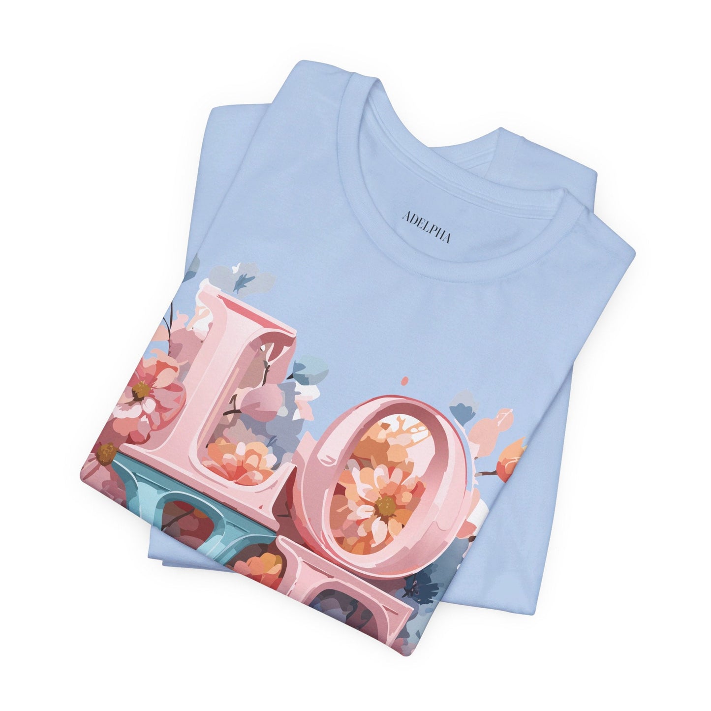Valentine Day Graphic Unisex 100 Cotton Vintage Artwork with Love and Flower Design Tee 57