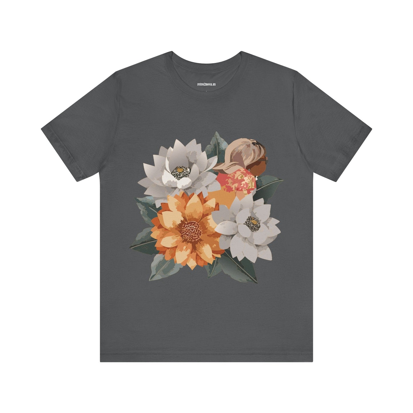 Retro2Nova Flowers Shirt Floral Shirt Unisex Floral Tee Lightweight Breathable Jersey