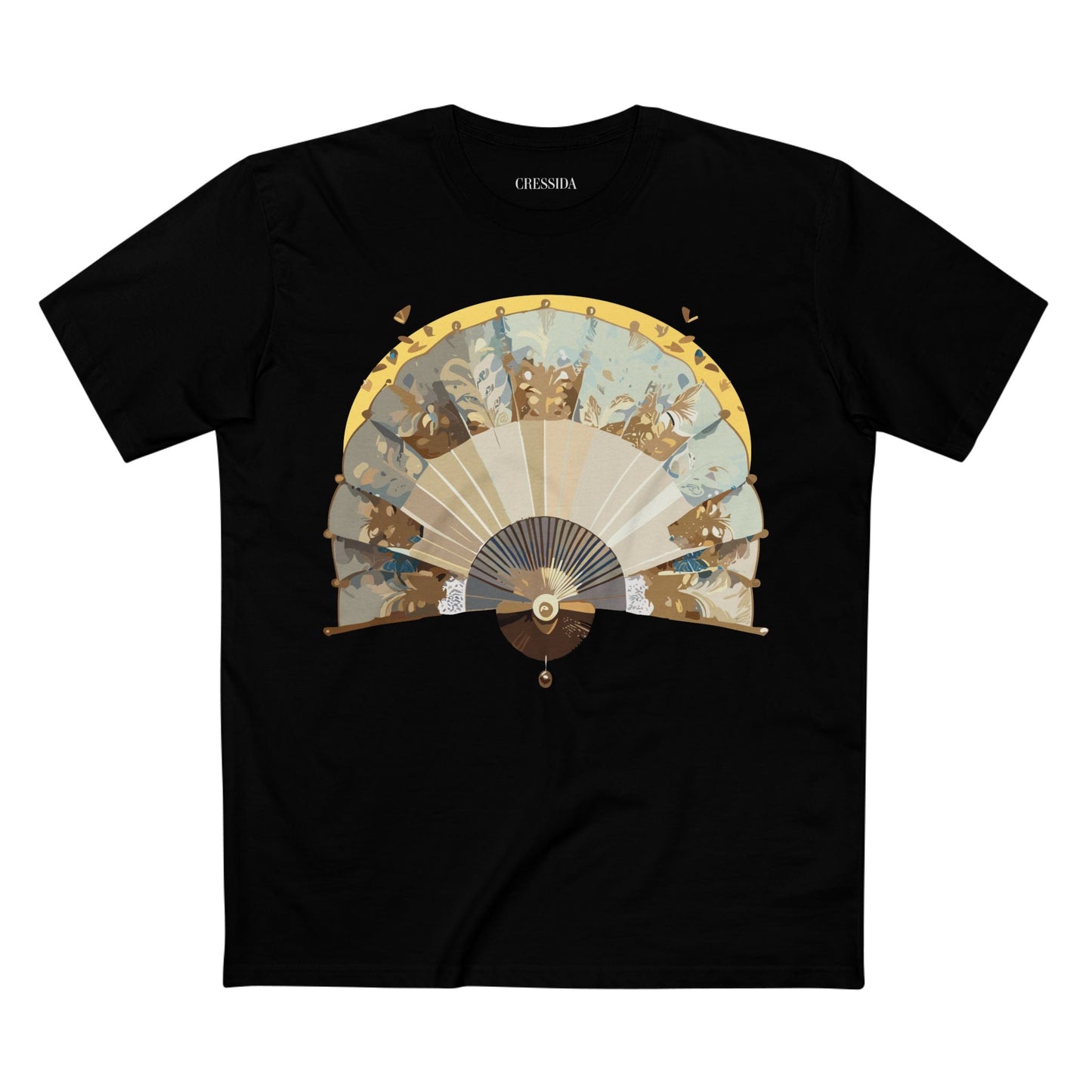 Antique Fan Graphic Design T-Shirt Unisex 100 Cotton Floral Carnival Artwork Tee 26
