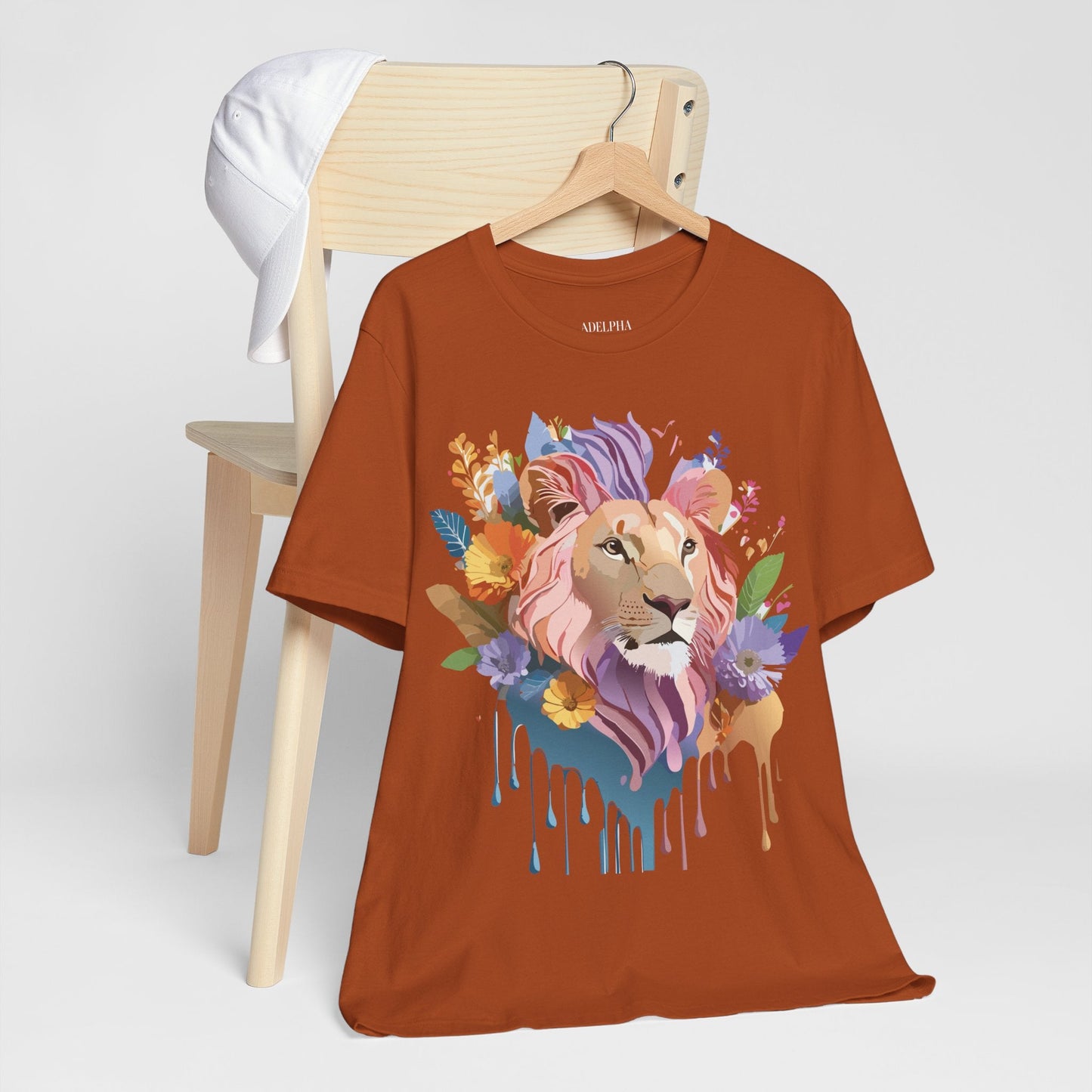 Lion Graphic Tee Unisex Short Sleeve Art Design From Adelpha Premium Vintage Inspired Tee