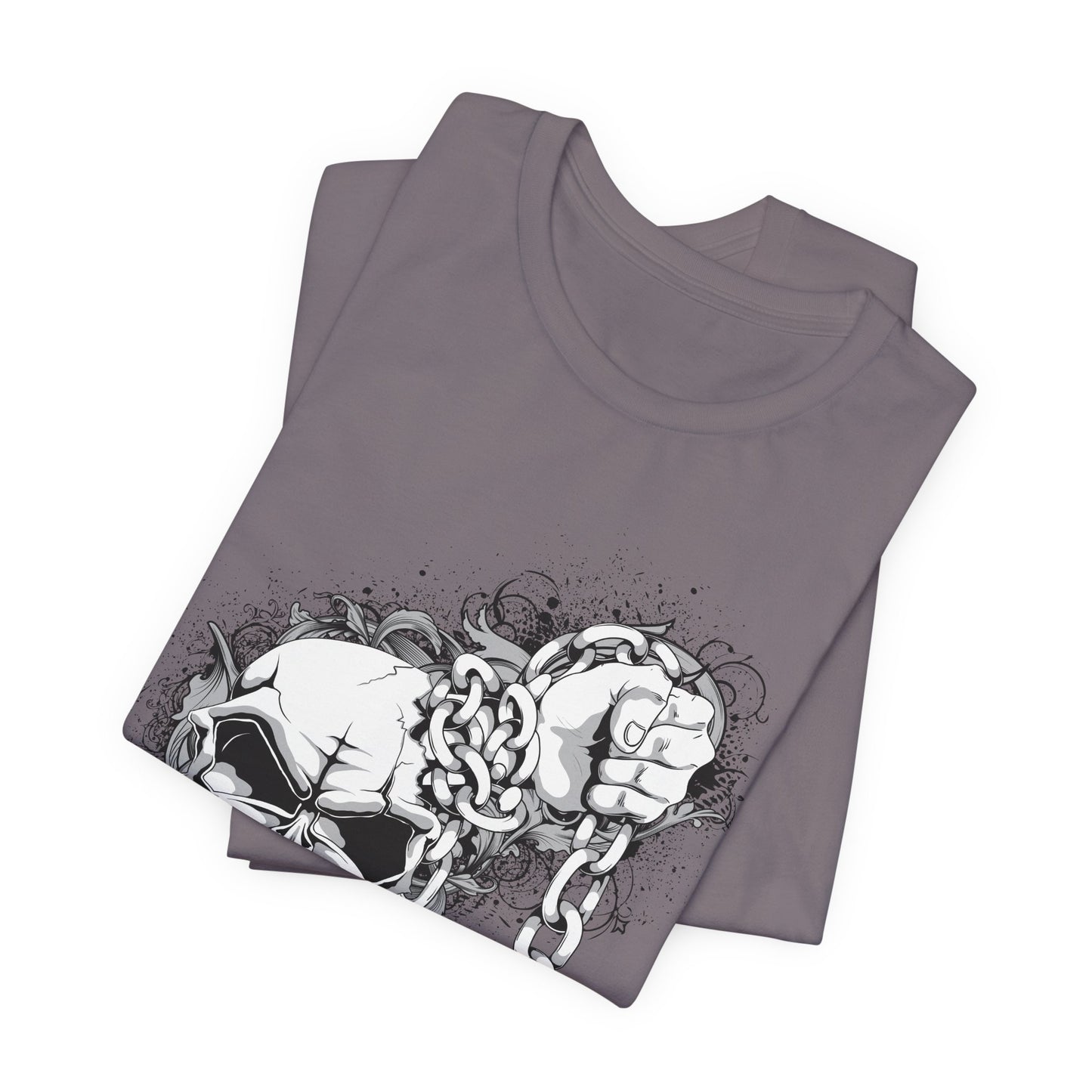 Chain Skull Graphic Design Tee, Skull Shirt, Vintage Tees, Art Design T-Shirt, Vintage Graphic Tee, Art Shirts with Skulls