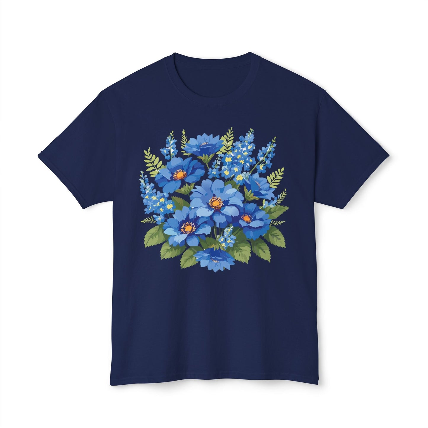 Unisex Floral Art T Shirt Cotton Tee With Vintage Flowers Art Print Breathable USA Made