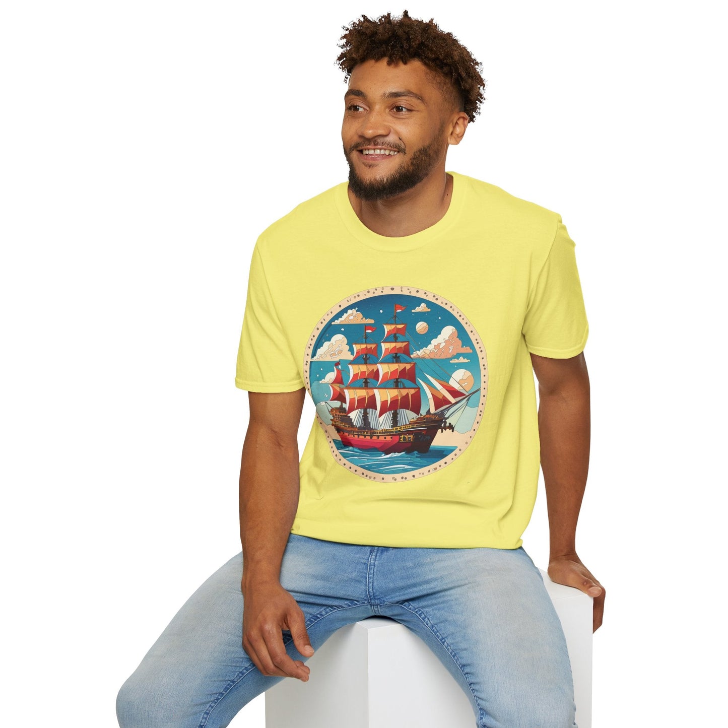 Unisex Ship T Shirts Frigate T Shirts Vessel Tee Shirt Gildan Softstyle 64000 Premium Cotton