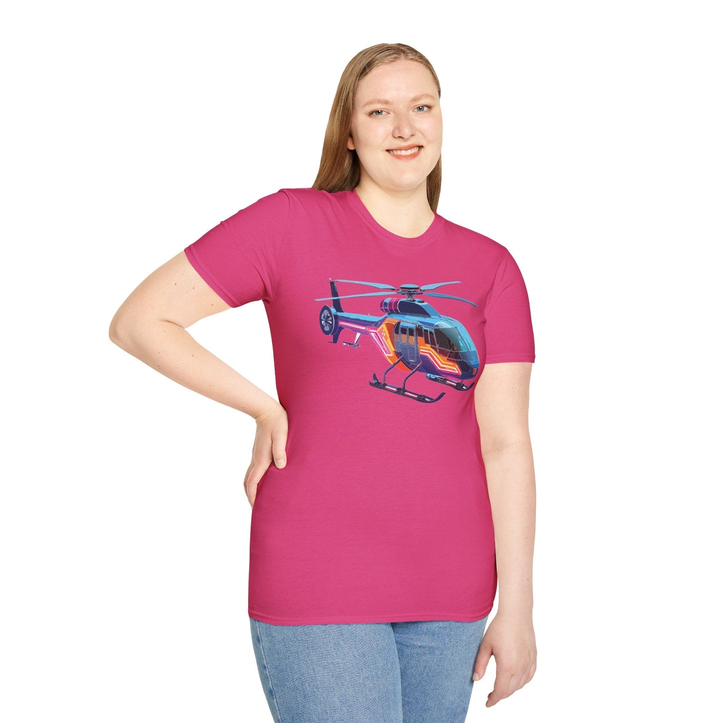 Chopper Helicopter Graphic Unisex Cotton Softstyle Short Sleeve Tee 10