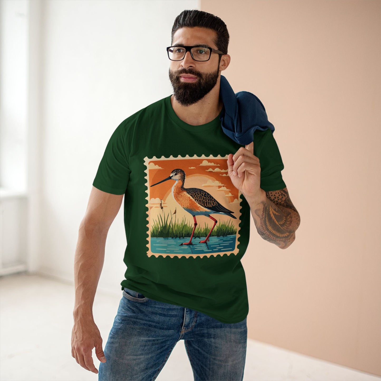 Stamp Shirt Postage Stamp Tee Unisex Premium Cotton Original Art Design Retro2Nova