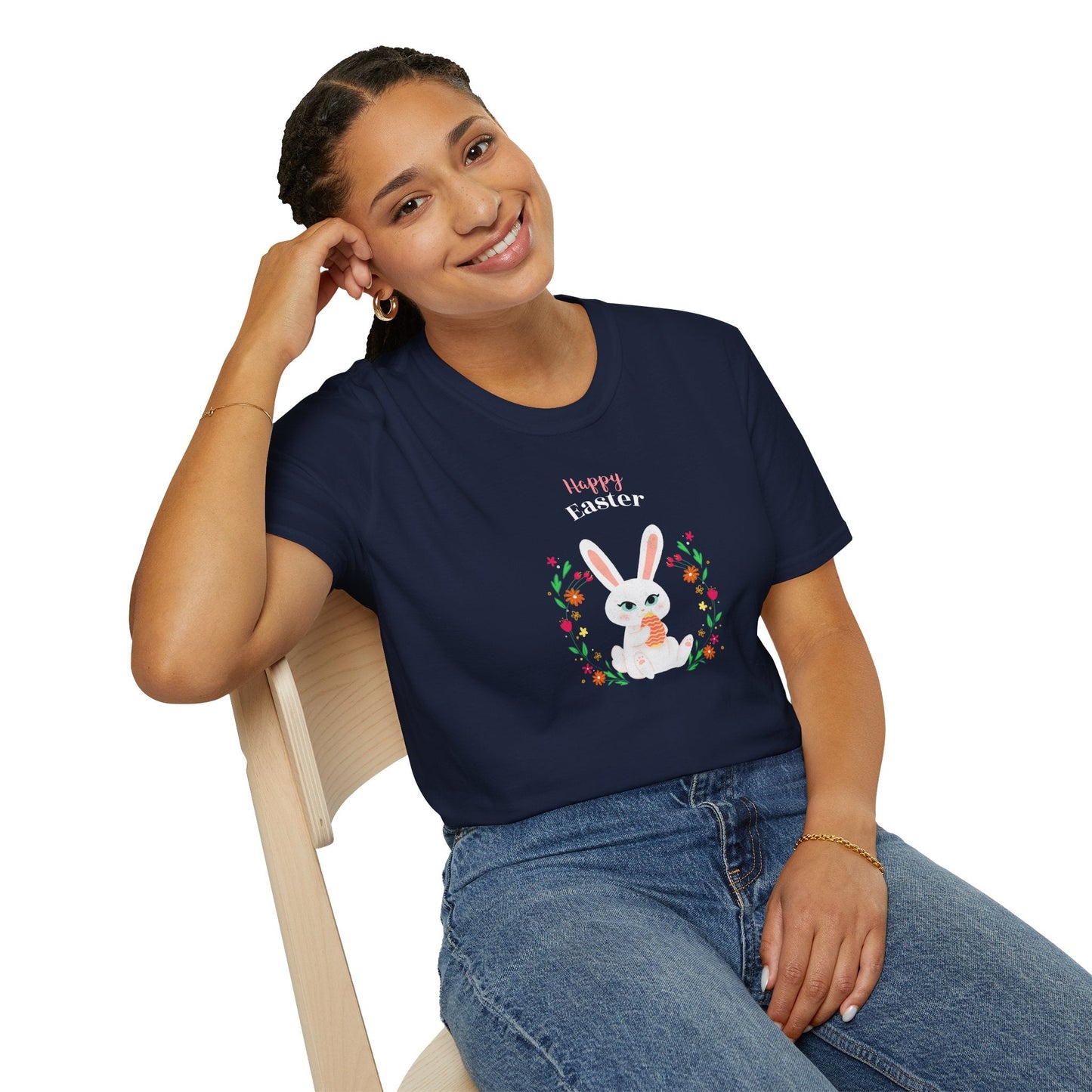Easter Bunny T Shirt Unisex Gildan Softstyle Tee 100 Percent Ring Spun Cotton Easter Design