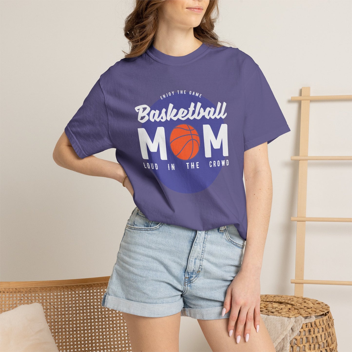 Basketball Mom T-shirt Mother's Day Mama Tee Unisex Comfort Colors Garment-Dyed Cotton h31