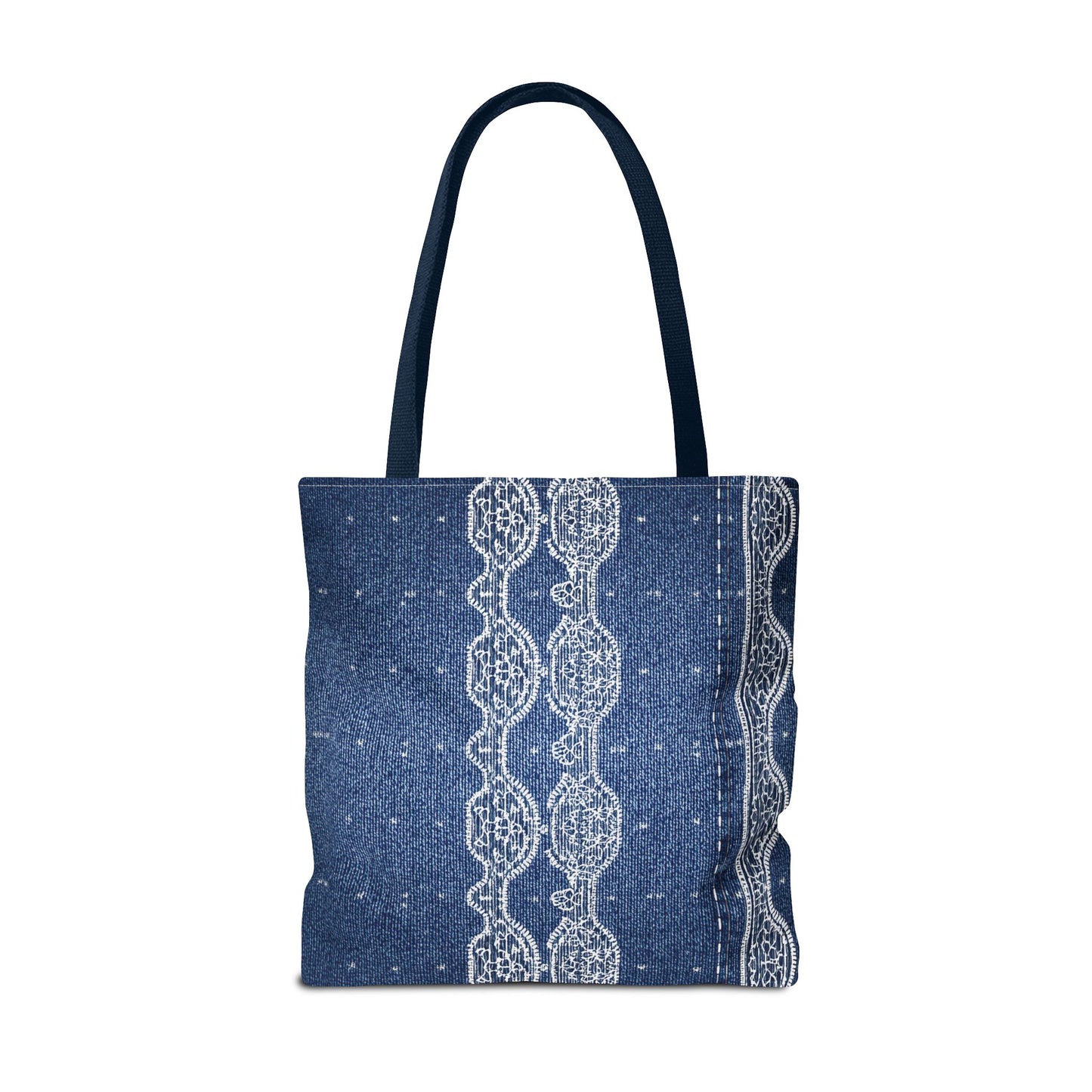 Denim Fabric Imitation Print Unisex Canvas Bag Poly Spun 3 Sizes Tote Bag 106