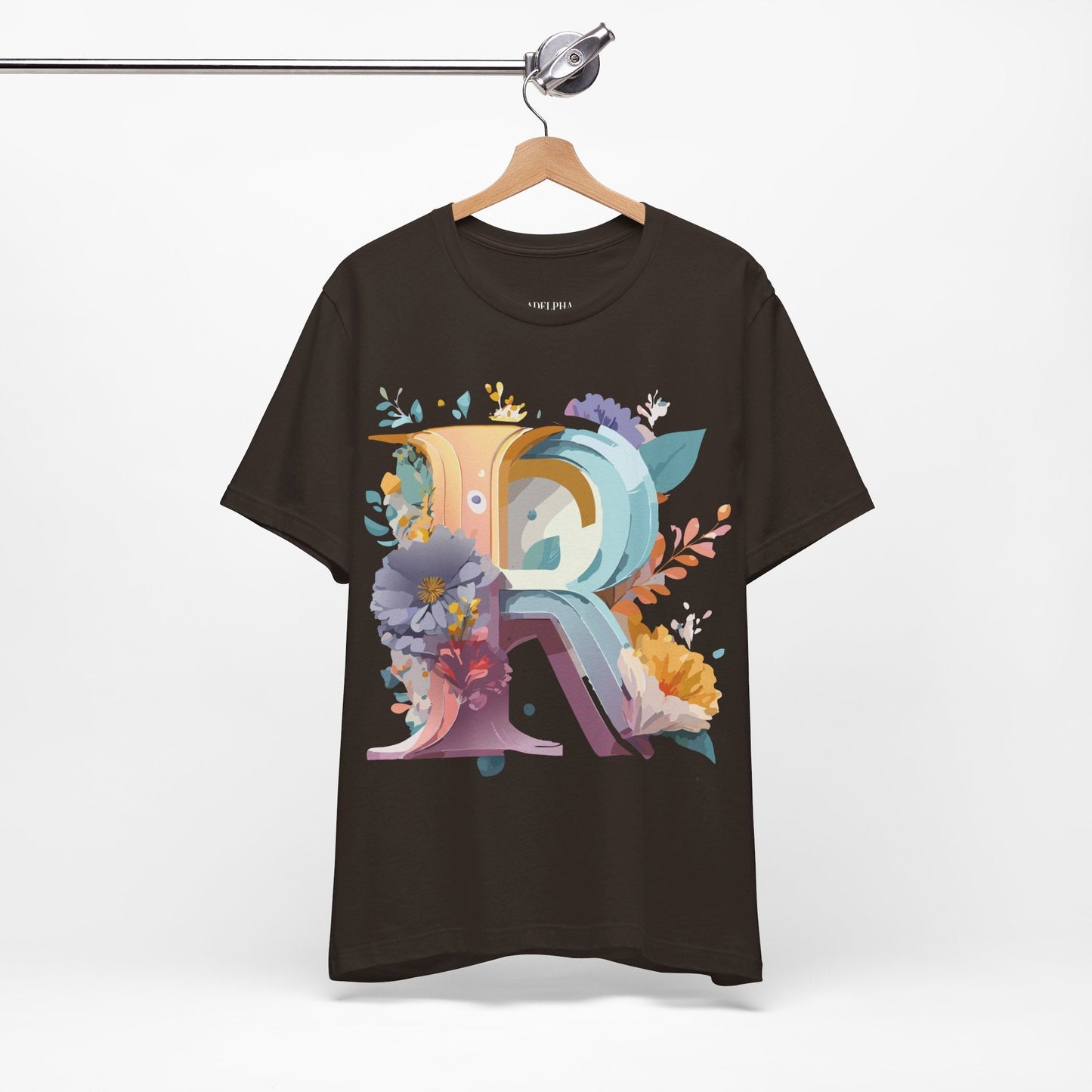 Letter R Graphic Tee Unisex Short Sleeve Vintage Inspired Shirt By Adelpha Art Design Tee