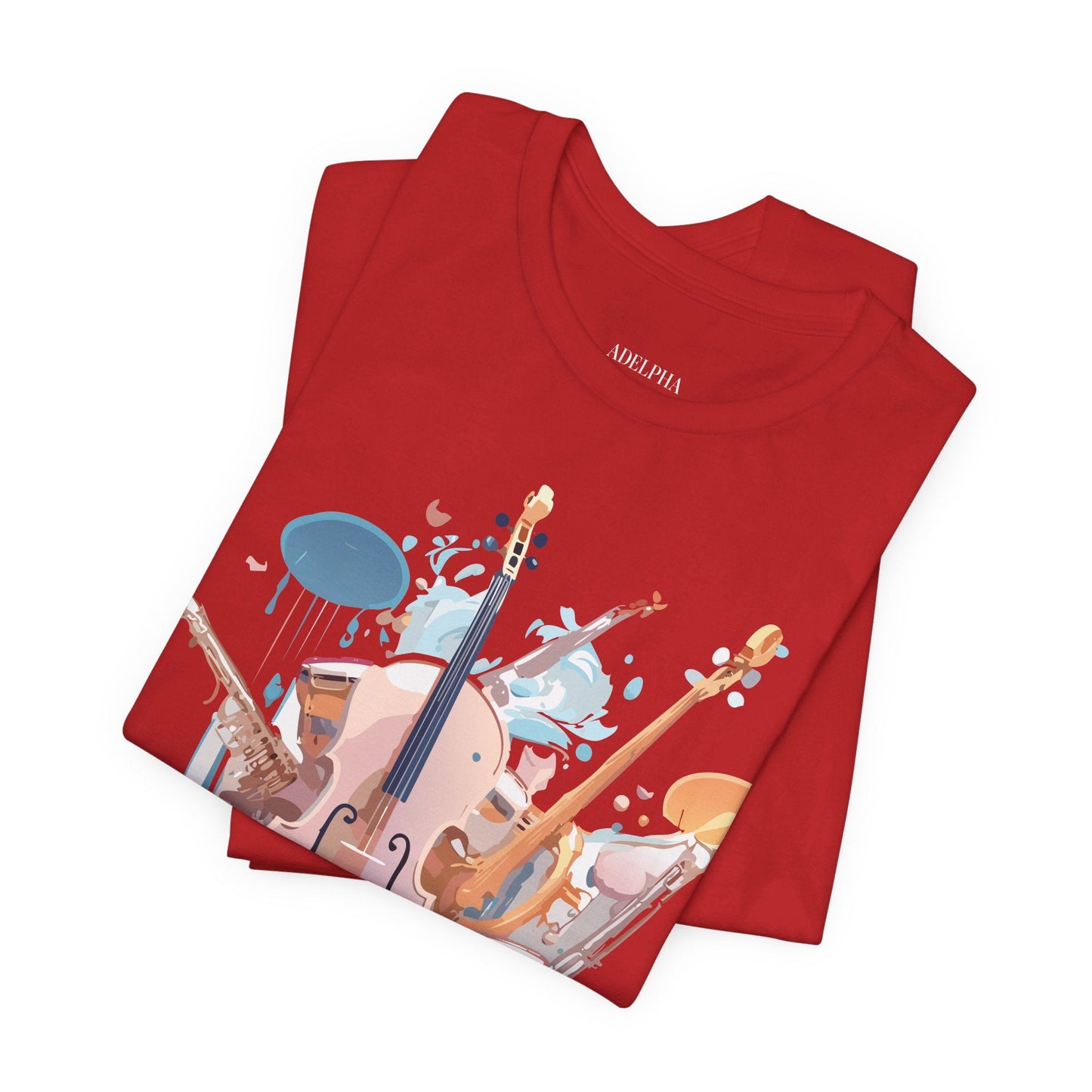 Music Graphic Unisex 100 Cotton Vintage Art with Musical Elements Tee 81