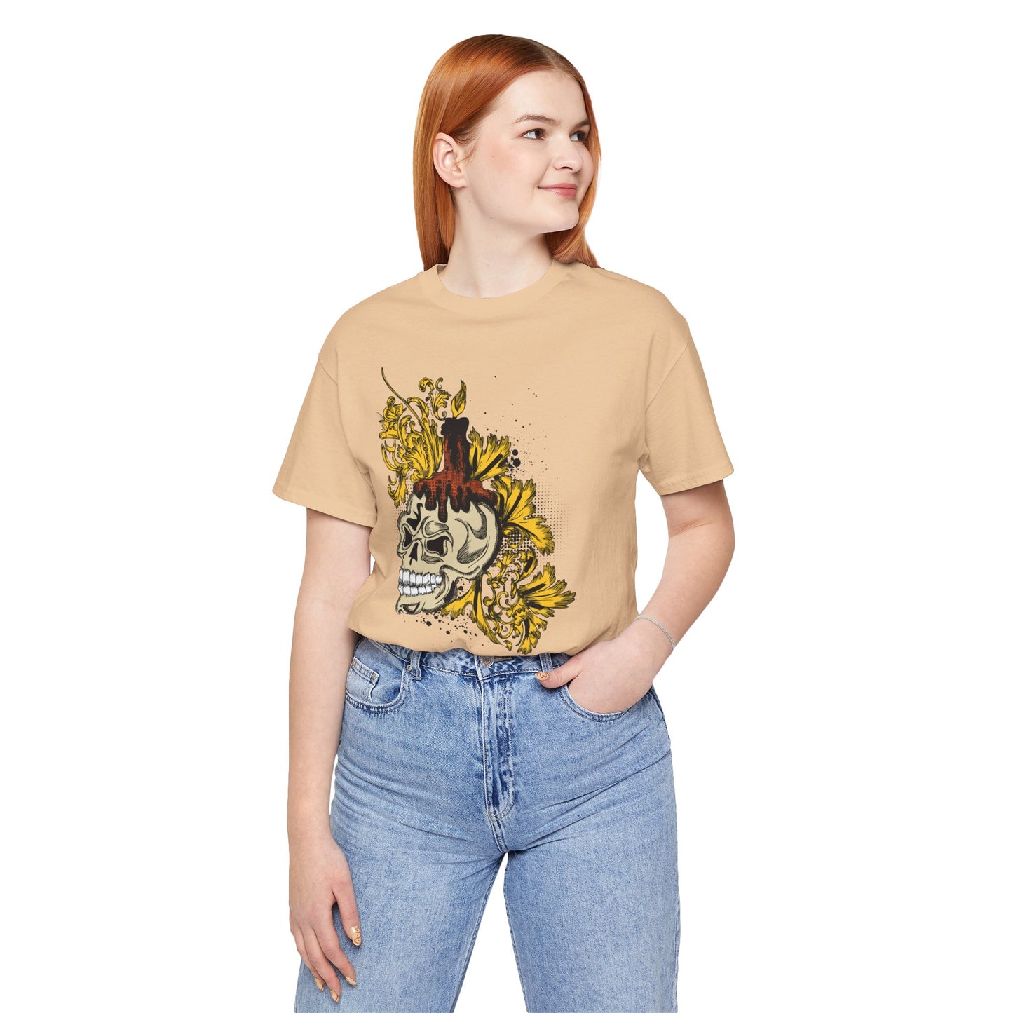 Rock Skull Graphic Design Tee, Skull Shirt, Vintage Tees, Art Design T-Shirt, Vintage Graphic Tee, Art Shirts with Skulls