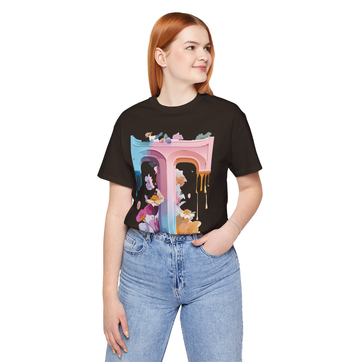 Letter T Graphic Unisex Cotton Bella+Canvas Tee with Art Letter Design