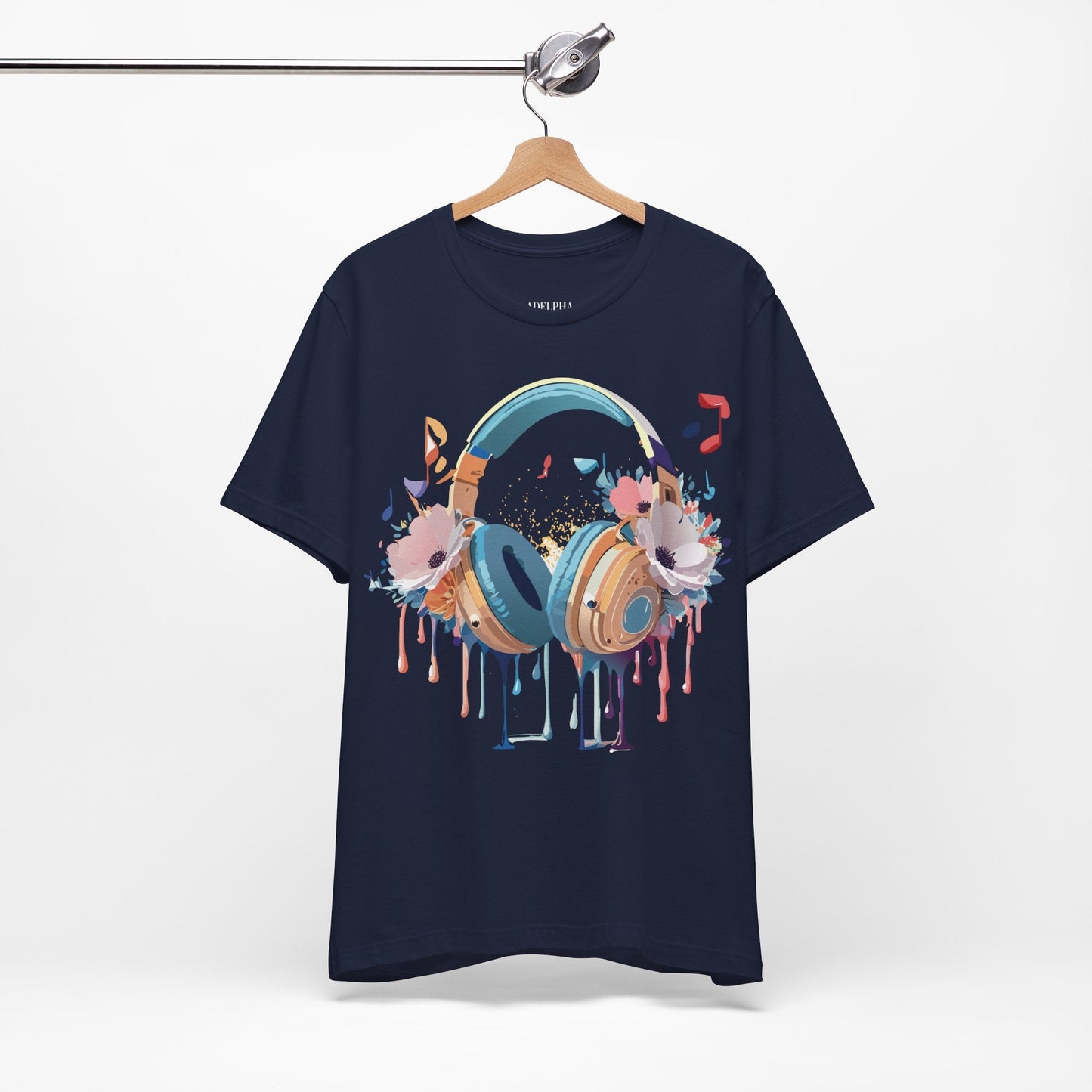 Music Graphic Unisex 100 Cotton Vintage Art with Musical Elements Tee 102