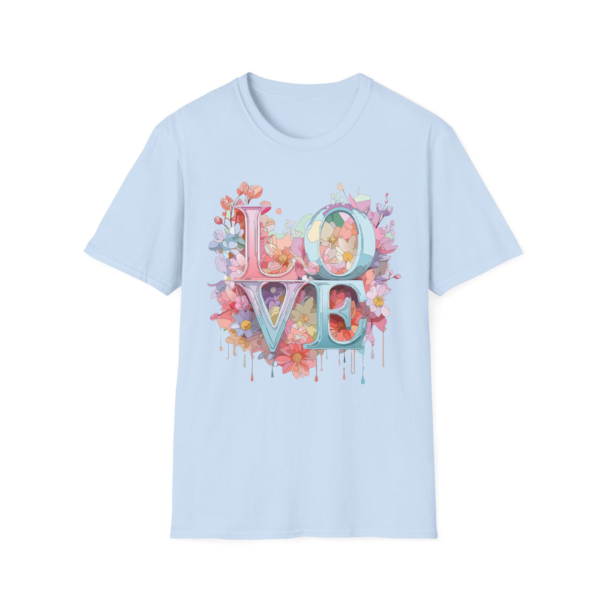 Floral LOVE Typography T-Shirt | Flower Letters Tee