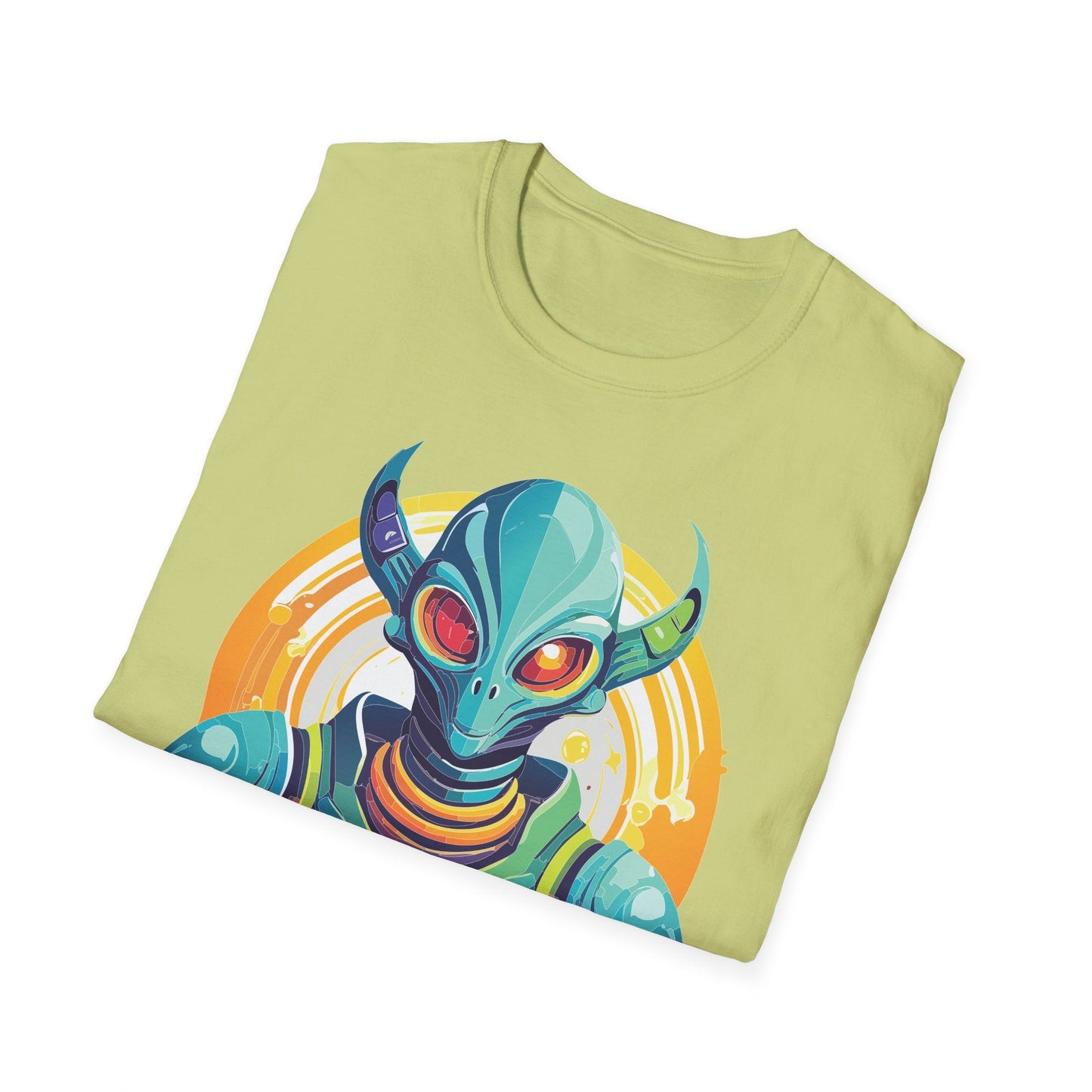 Alien T Shirt Cosmos Design Unisex Softstyle Cotton Tee With Aliens Art Graphic Print